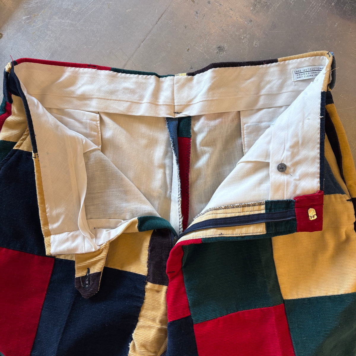 70's corduroy patchwork pants (W38 L30)