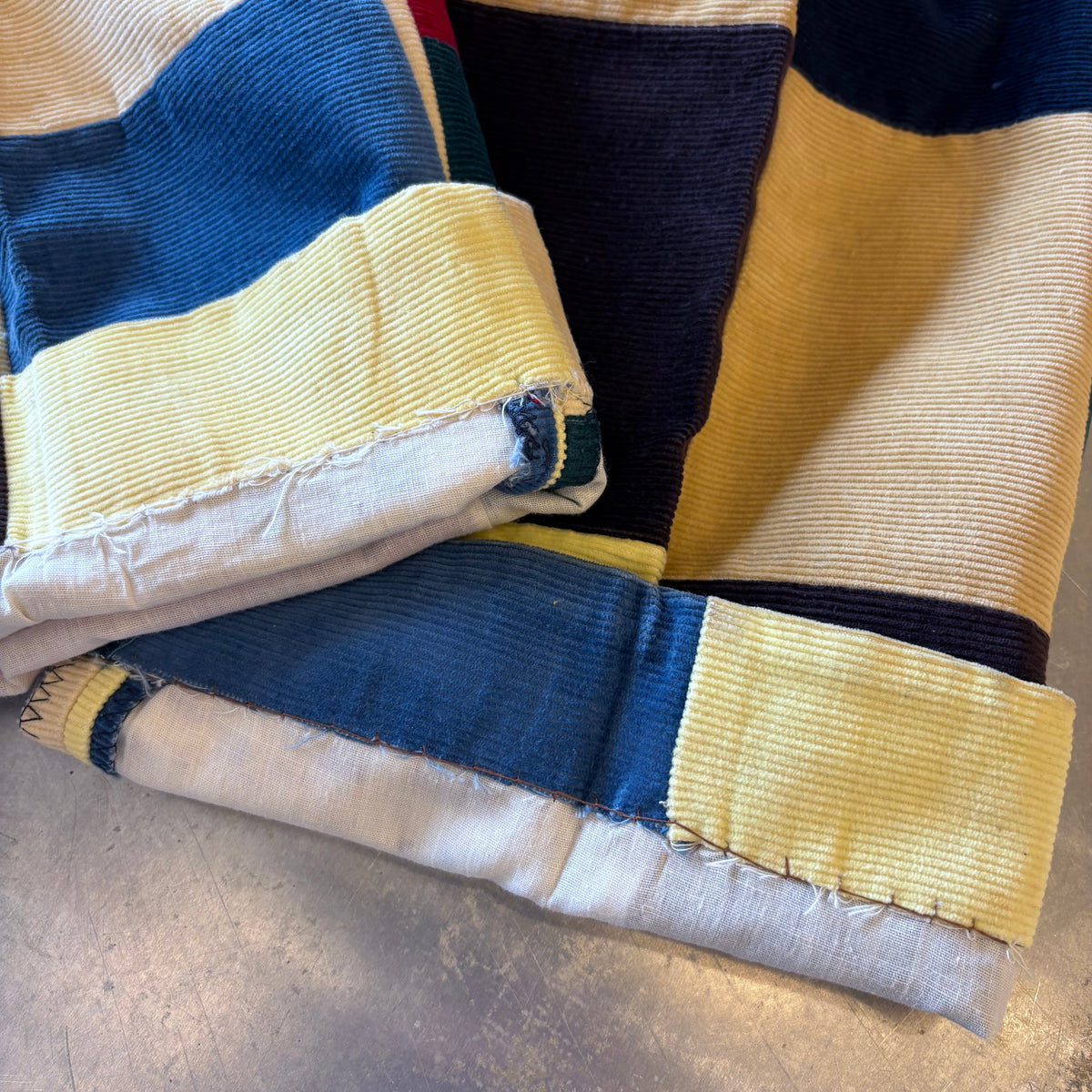 70's corduroy patchwork pants (W38 L30)