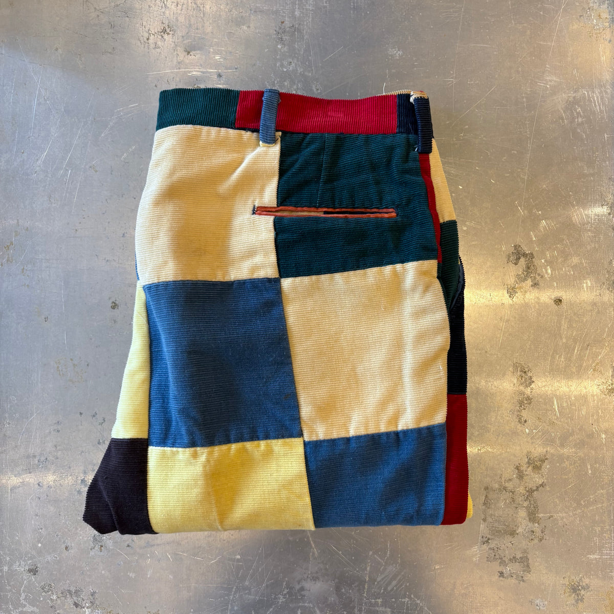 70's corduroy patchwork pants (W38 L30)