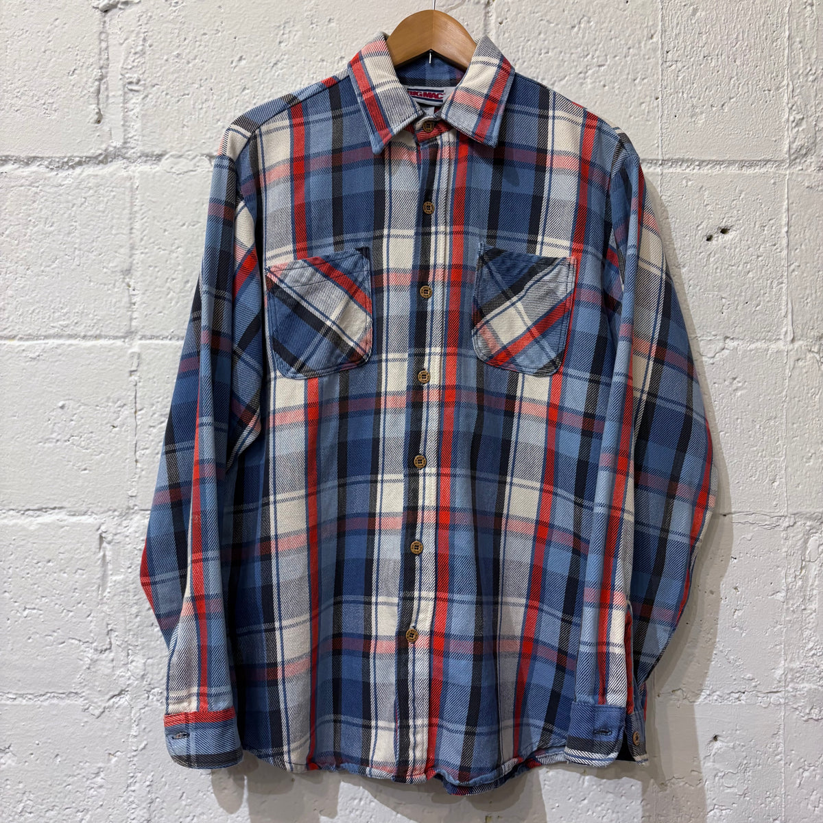 80's BIG MAC cotton flannel shirt (size L Tall)