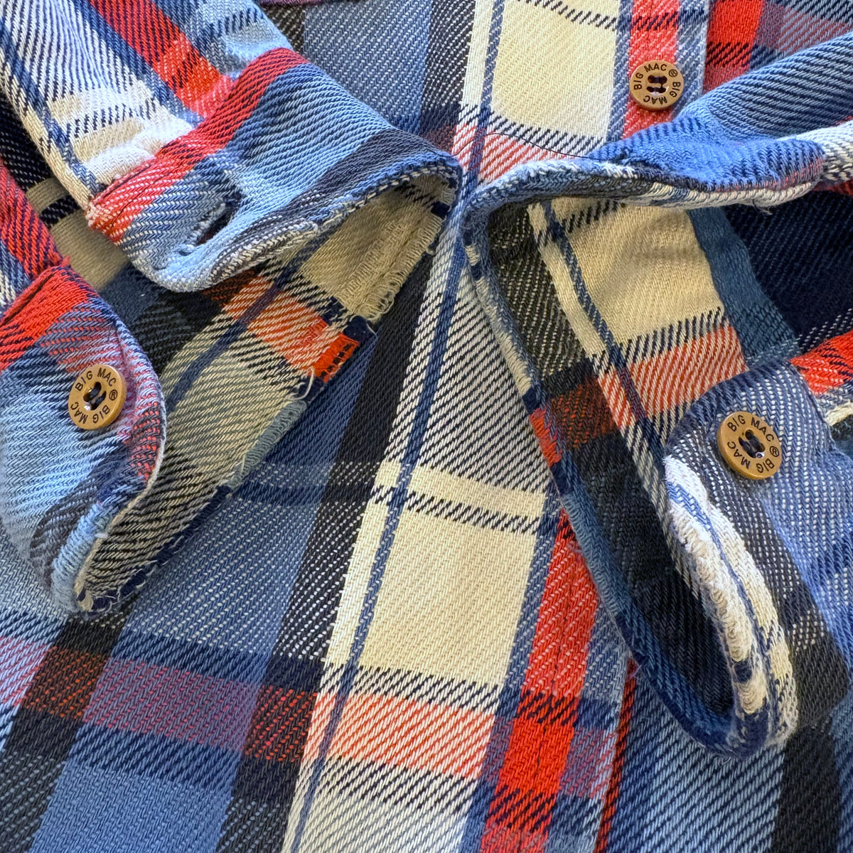 80's BIG MAC cotton flannel shirt (size L Tall)