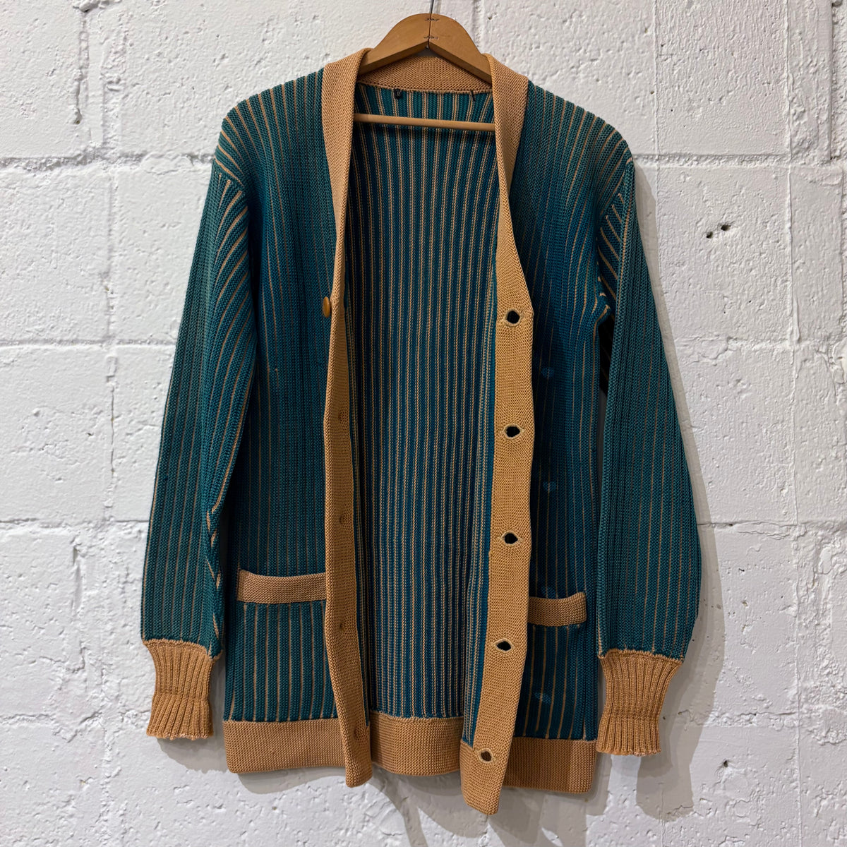 40's two-tone wool cardigan (unique coloring!)