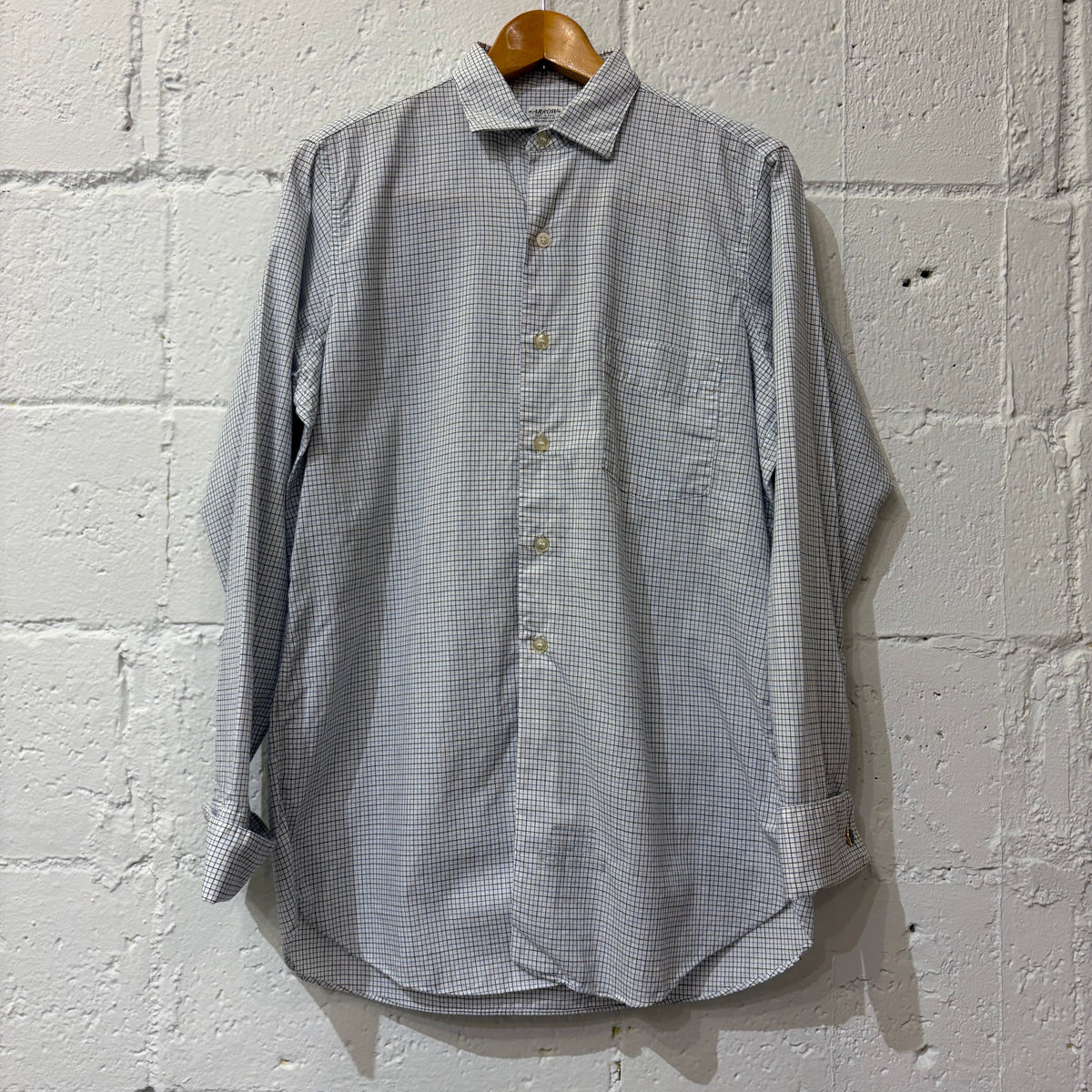 ~60's Arrow tattersall dress shirt (size 15-33)
