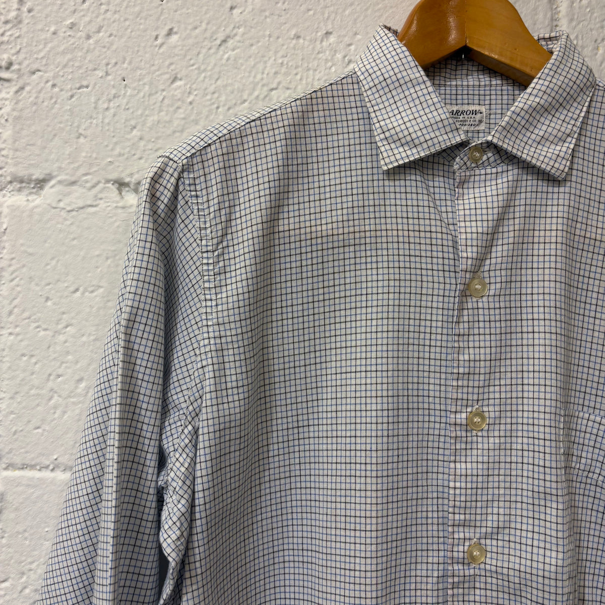 ~60's Arrow tattersall dress shirt (size 15-33)