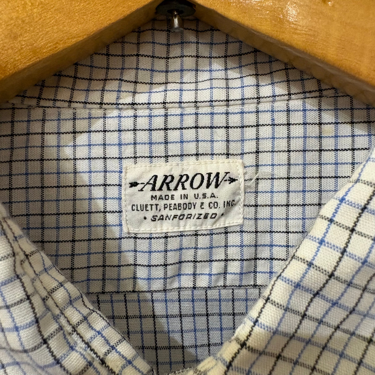 ~60's Arrow tattersall dress shirt (size 15-33)