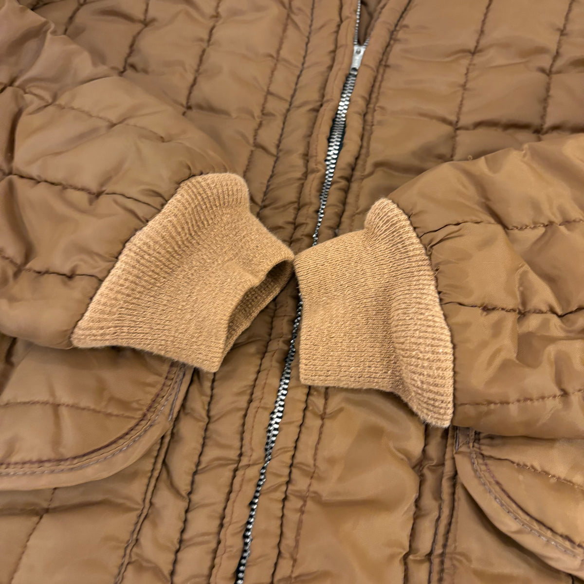 70's nylon quilting work jacket (size L mint condition)