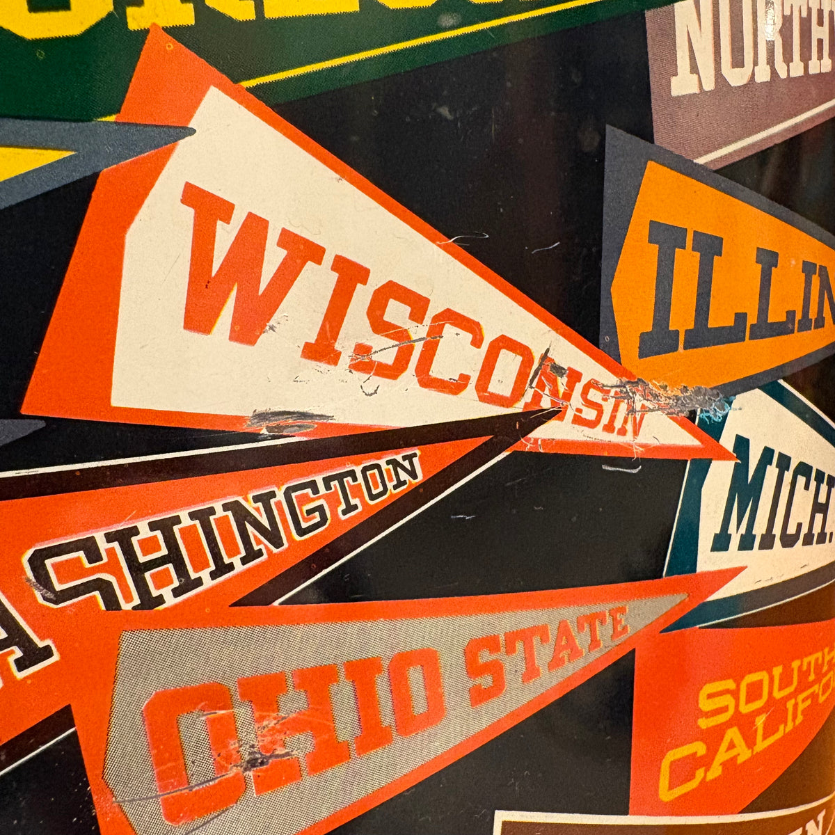 60's~ Harvell college penant trash can