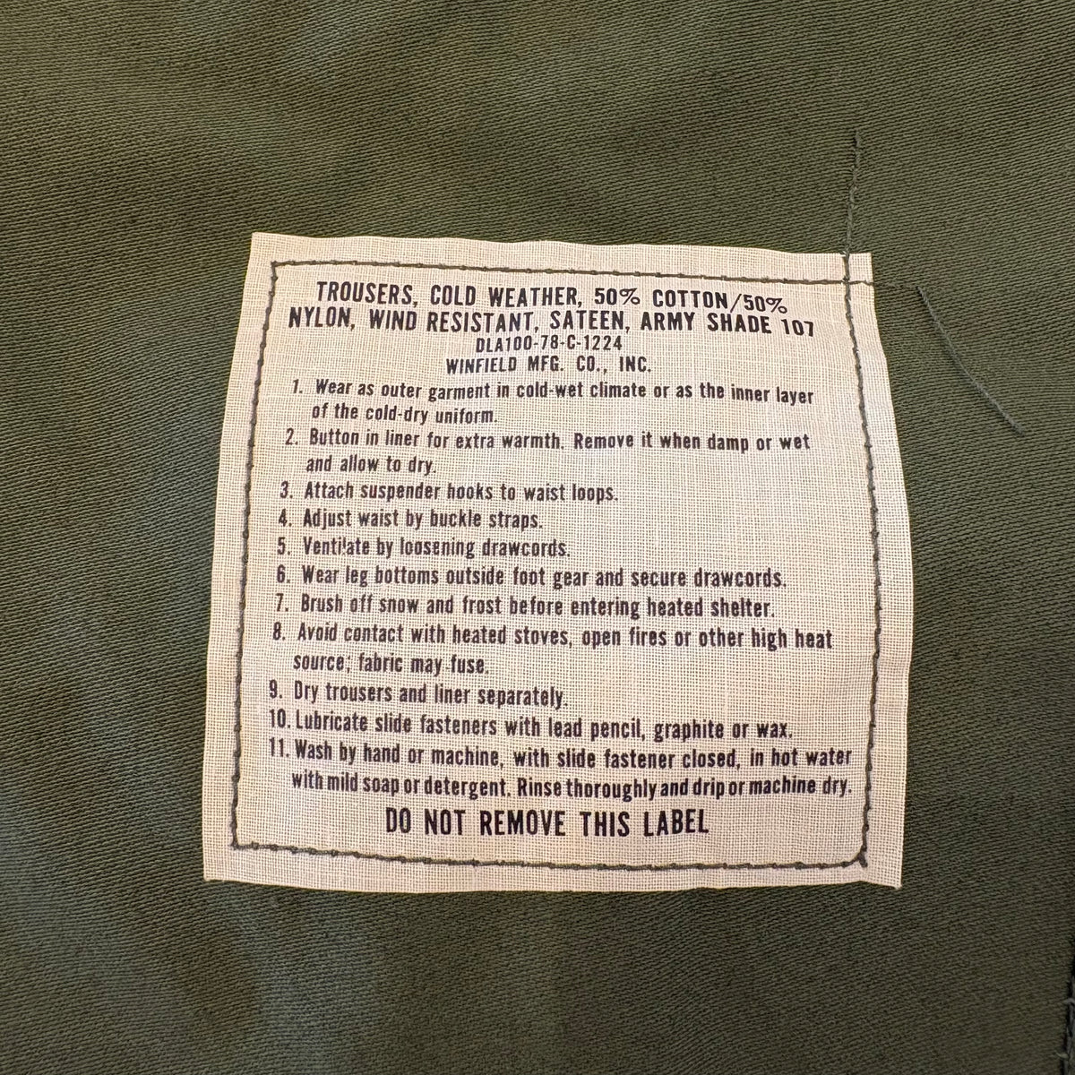 N.O.S. 70's U.S.Army M65 field pants