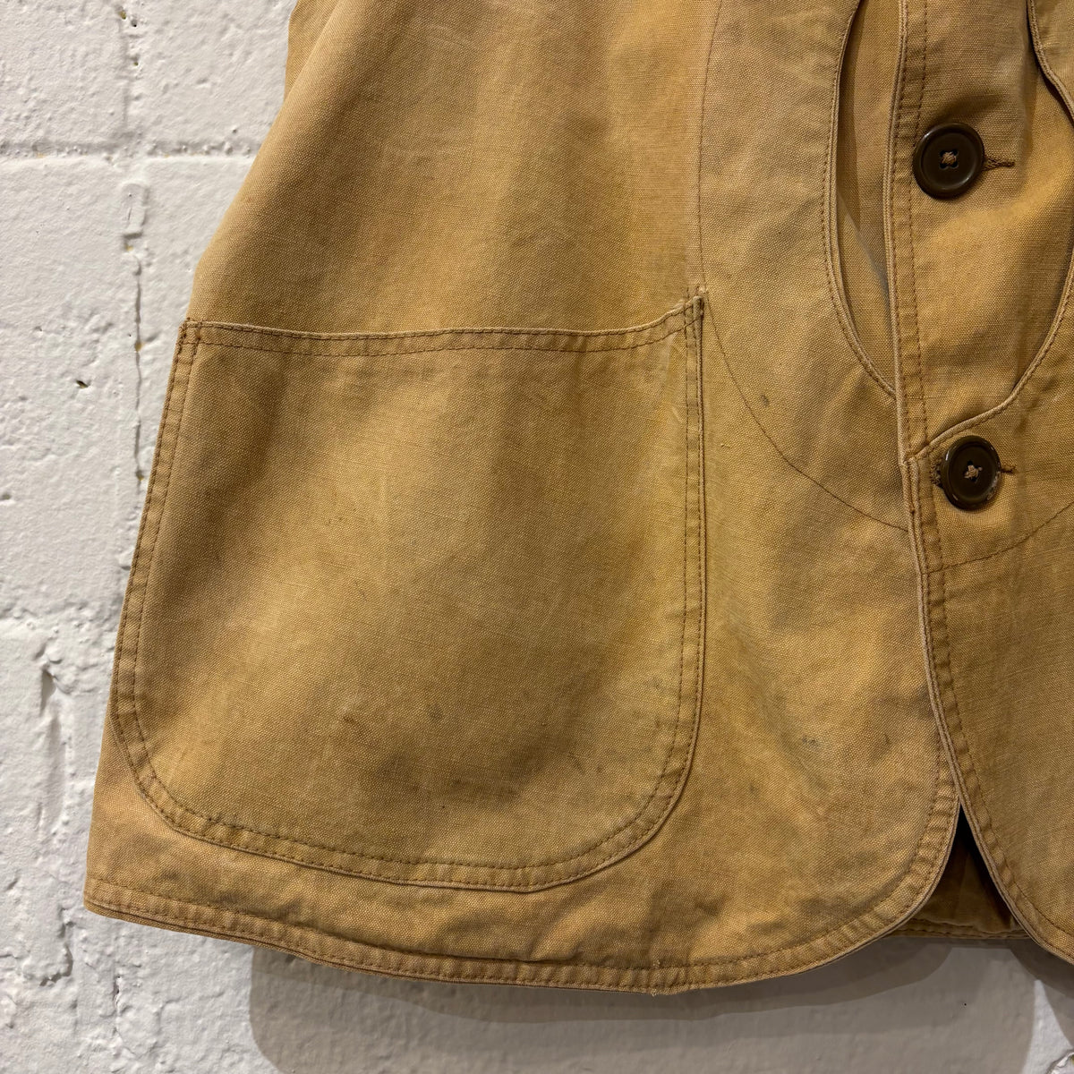 30's unknown canvas half moon vest