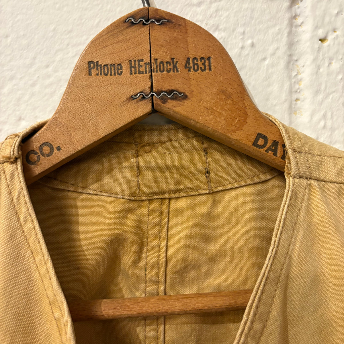 30's unknown canvas half moon vest