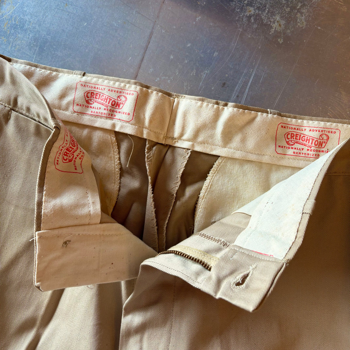 N.O.S. 60's Creighton khaki pants "MERCURY"
