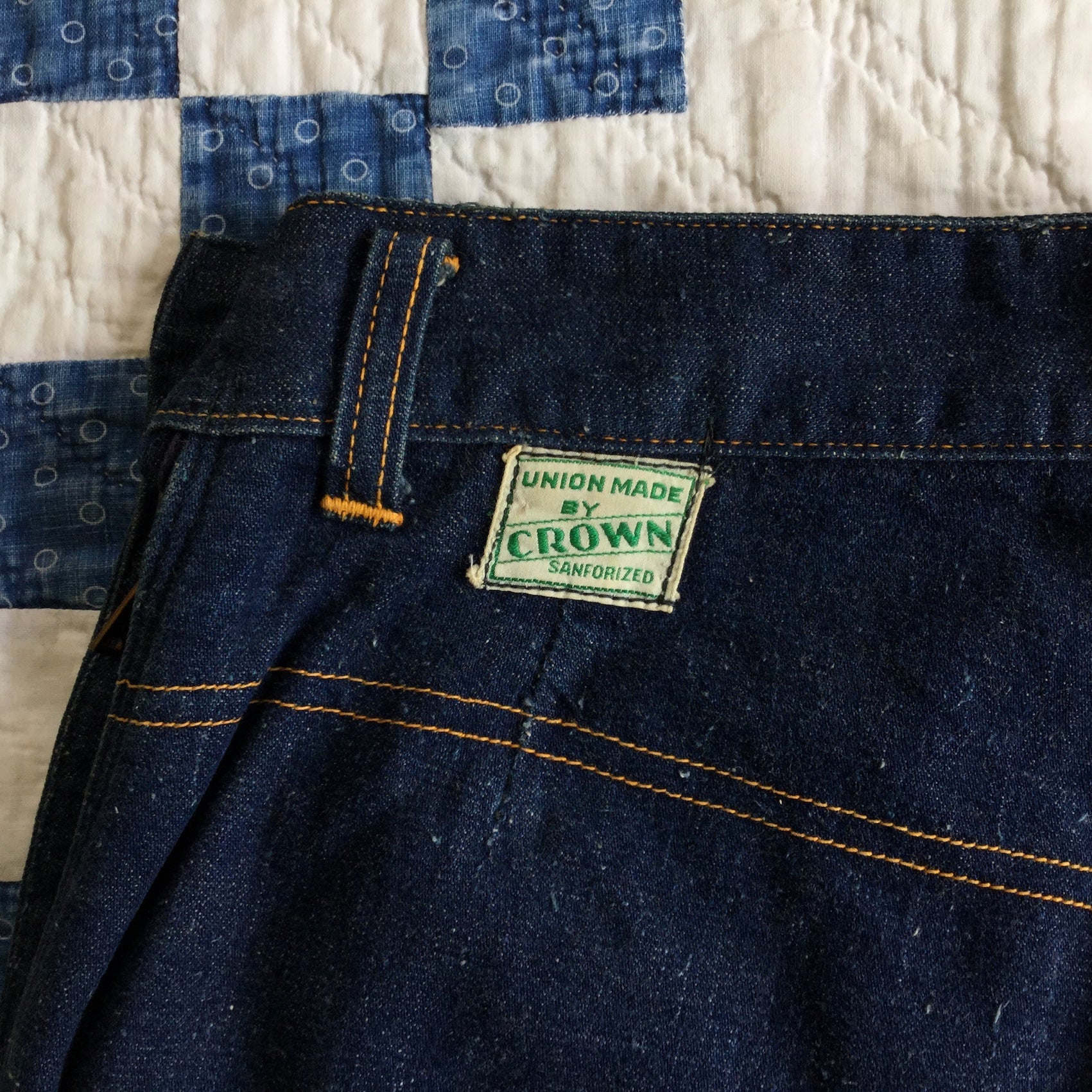 50's~ CROWN lind denim lunch pants (mint condition)