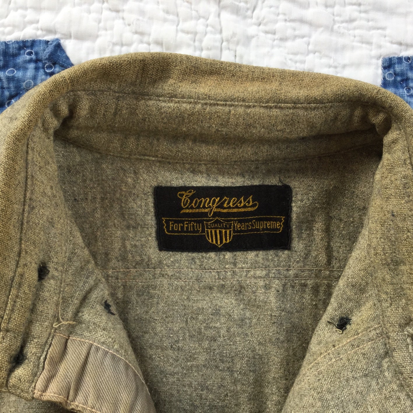 ~20's Congress wool B.D. work shirt