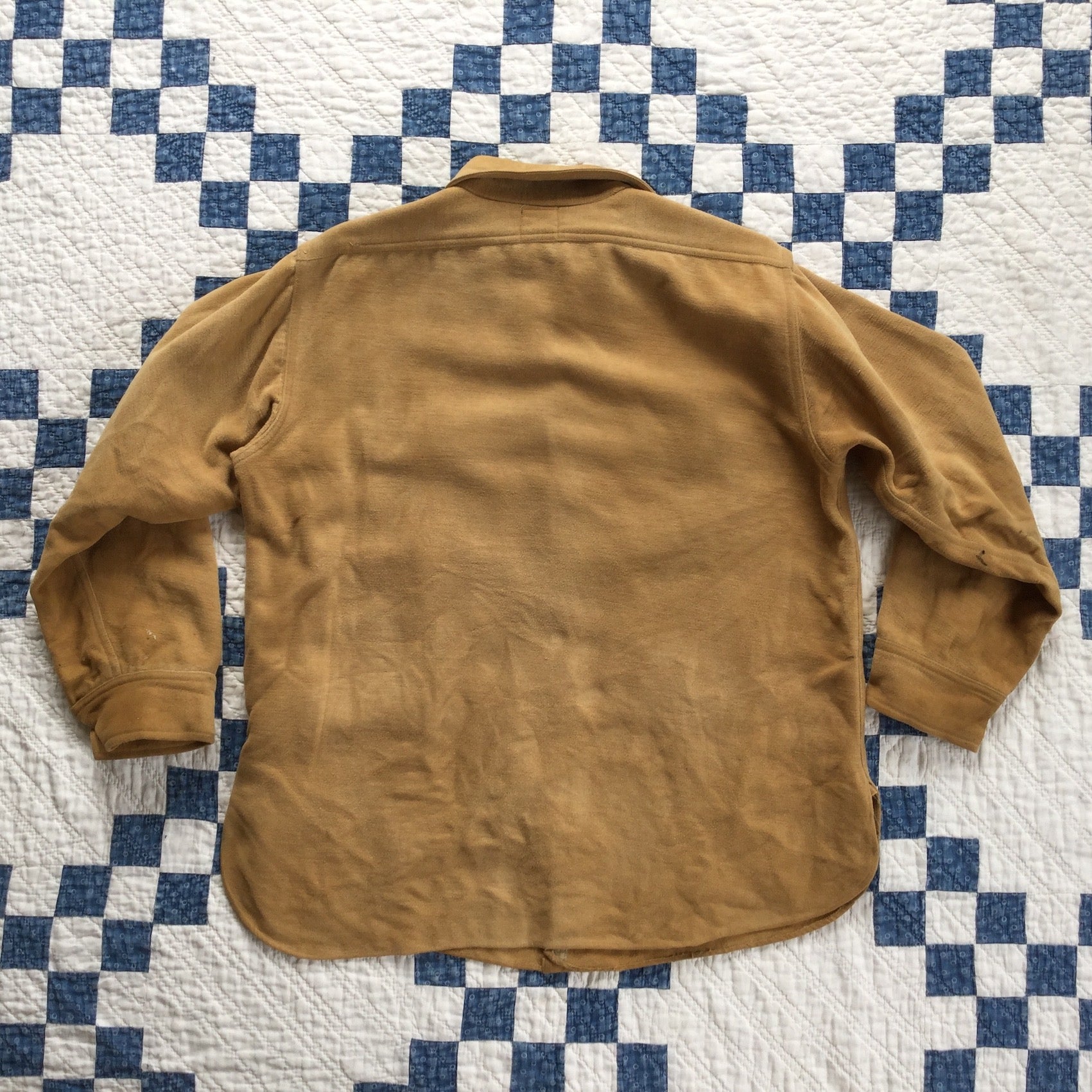 30's Deer Skin heavy cotton flannel shirt w/ chin strap