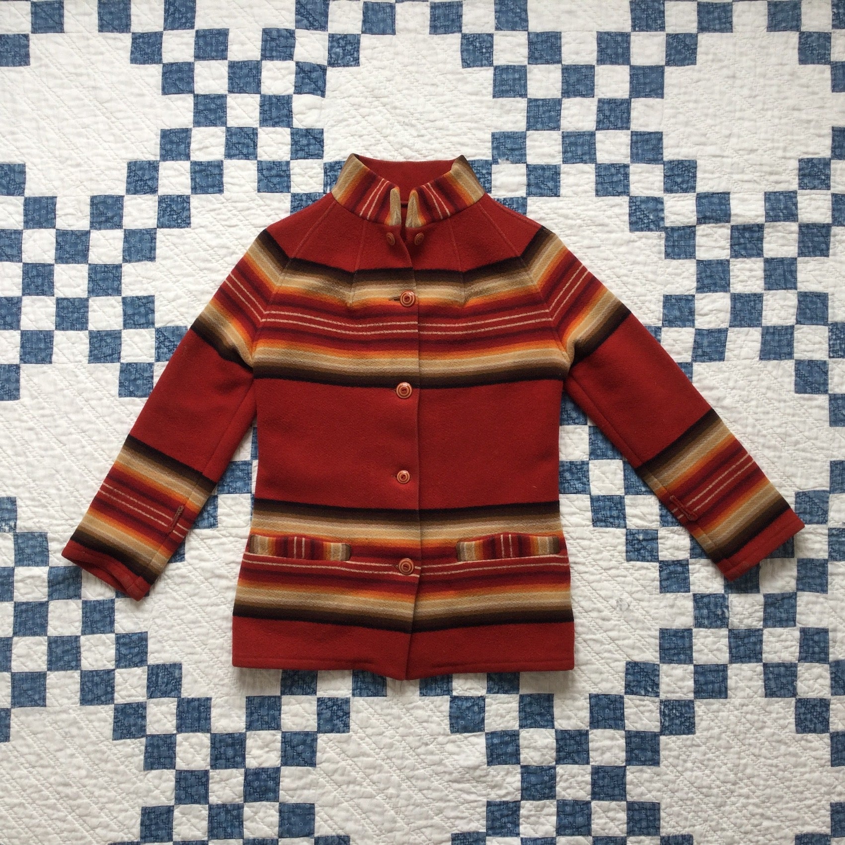 ~30's Lady Buck Skein wool blanket coat