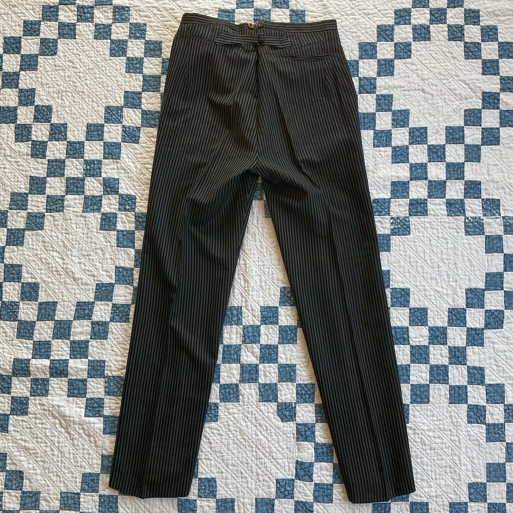 1917's stripe work trousers