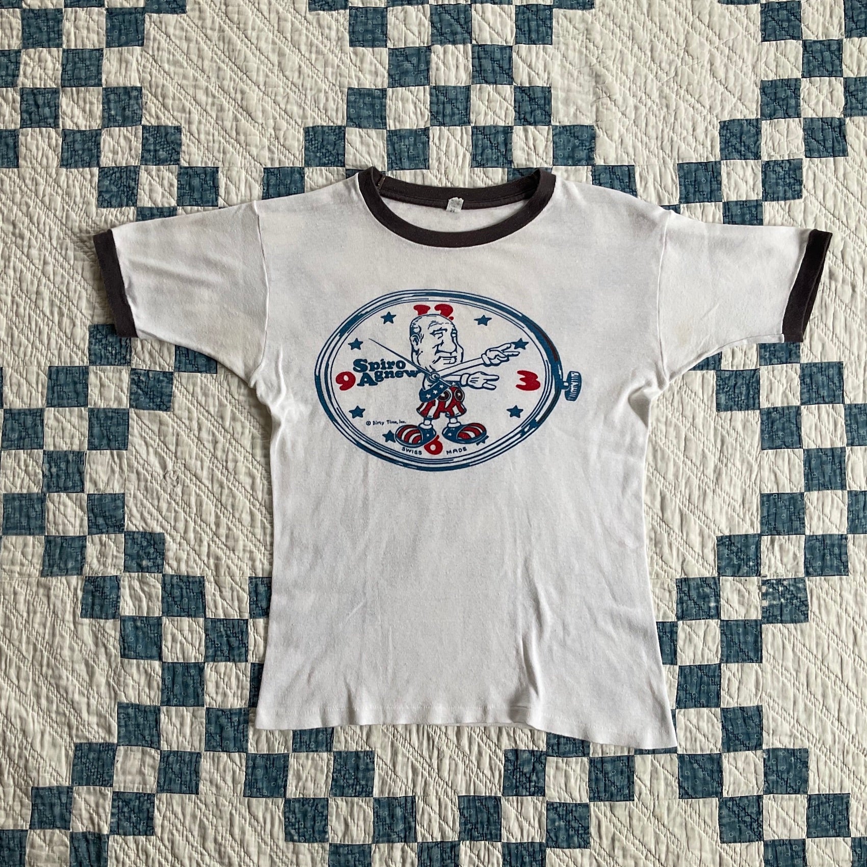 70's~ Spiro Agnew ringer T-shirt