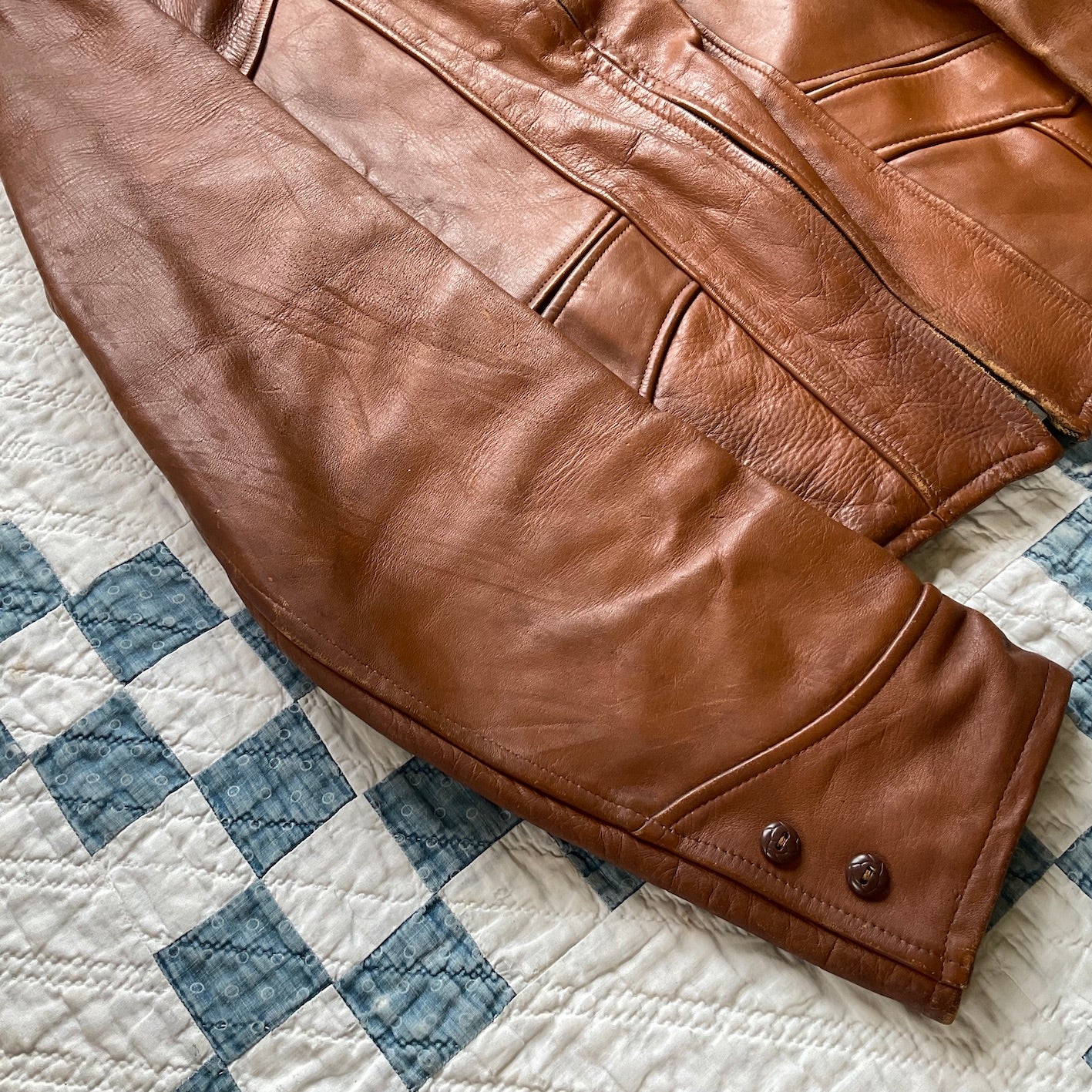 40's horsehide leather sport jacket