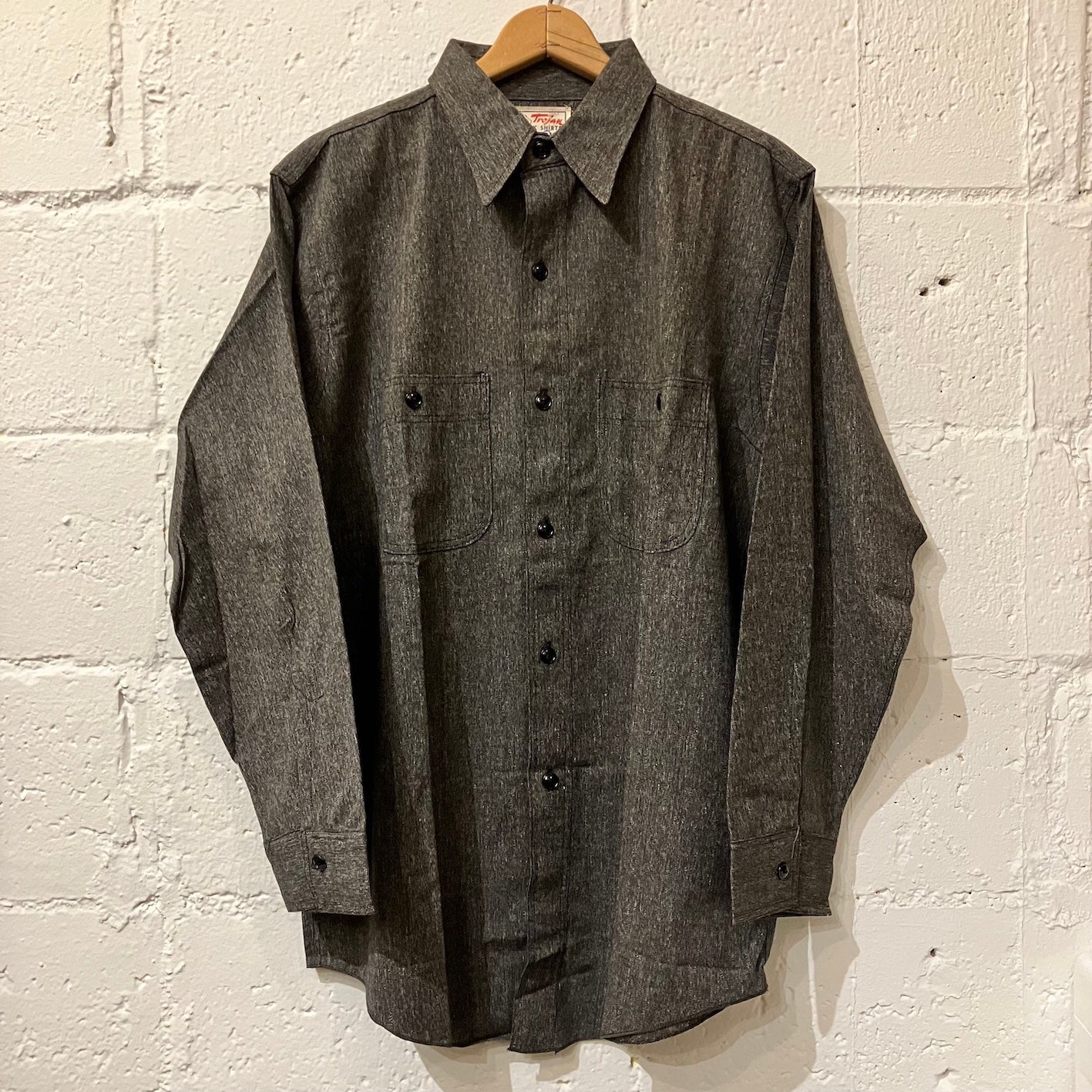 N.O.S. 50's~ Trojan black chambray shirt (16)