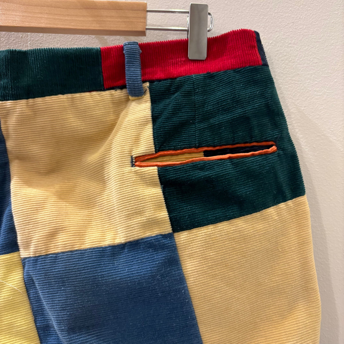 70's corduroy patchwork pants (W38 L30)