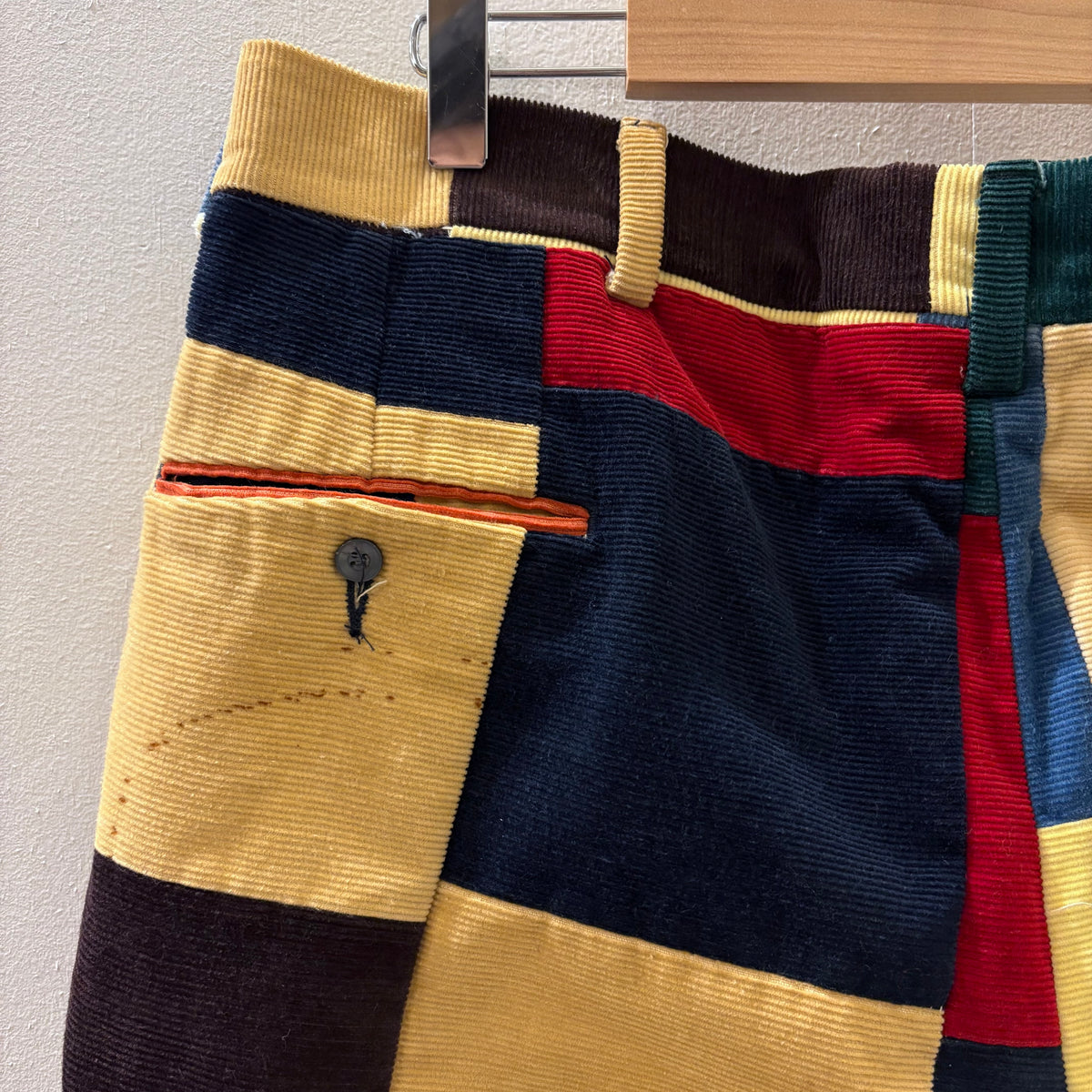 70's corduroy patchwork pants (W38 L30)