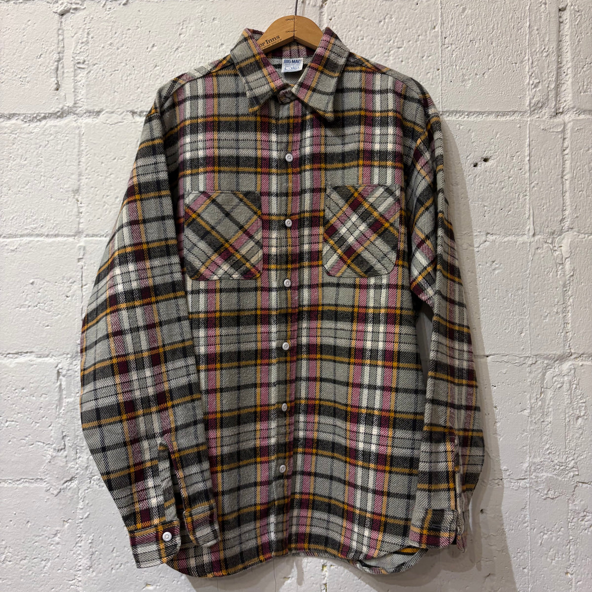 N.O.S. 70's BIG MAC cotton flannel shirt (size L Tall)