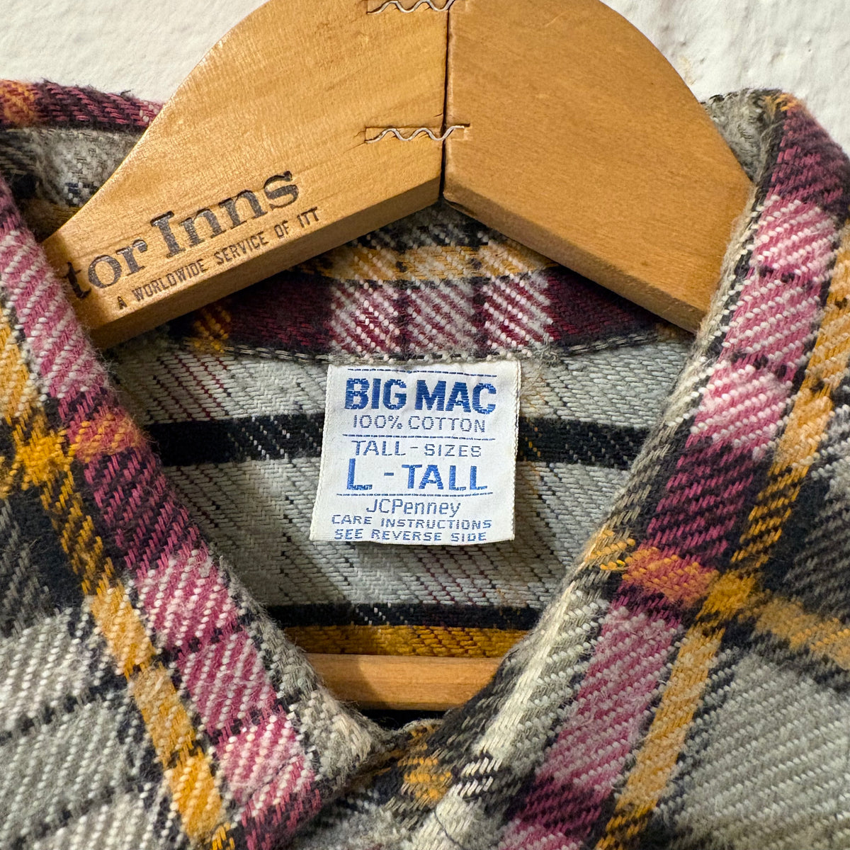 N.O.S. 70's BIG MAC cotton flannel shirt (size L Tall)