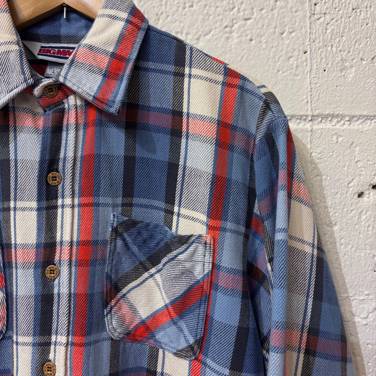 80's BIG MAC cotton flannel shirt (size L Tall)