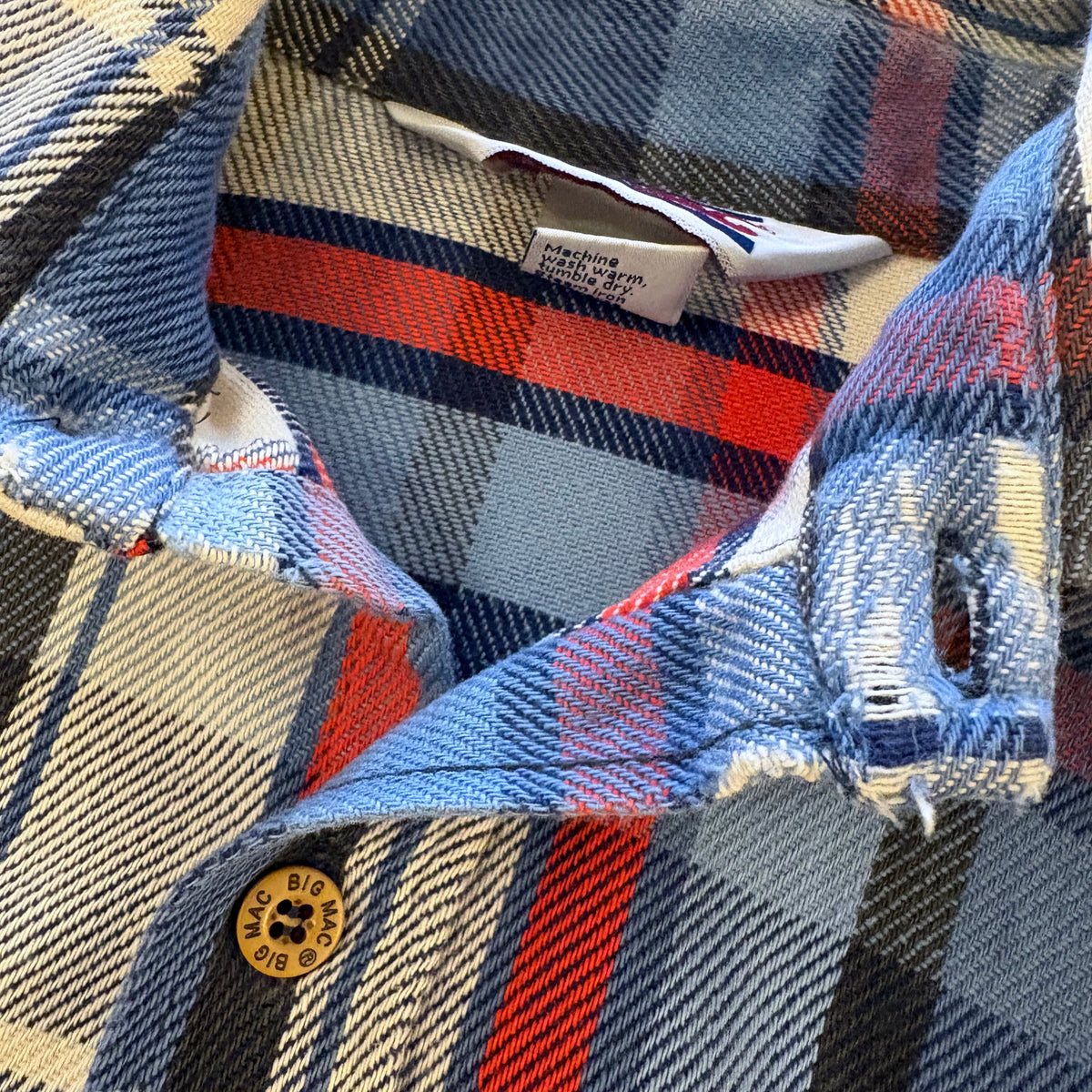 80's BIG MAC cotton flannel shirt (size L Tall)
