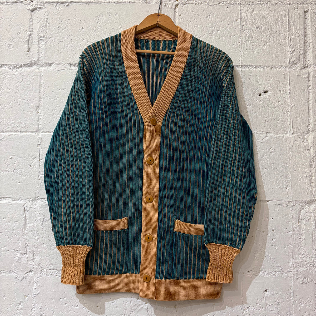 40's two-tone wool cardigan (unique coloring!)