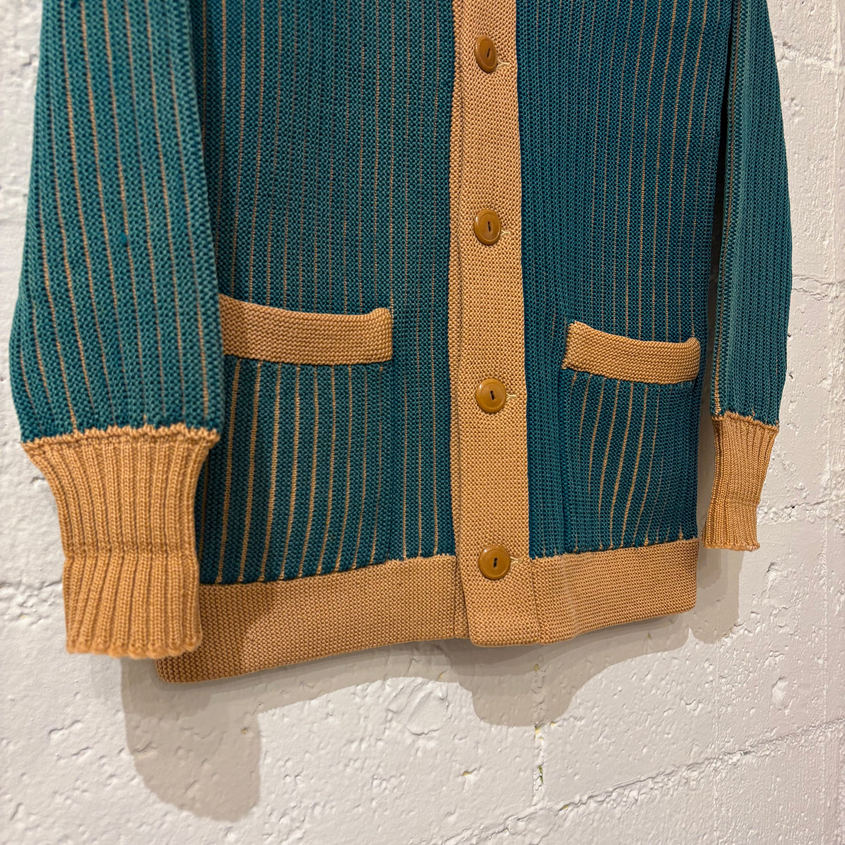 40's two-tone wool cardigan (unique coloring!)