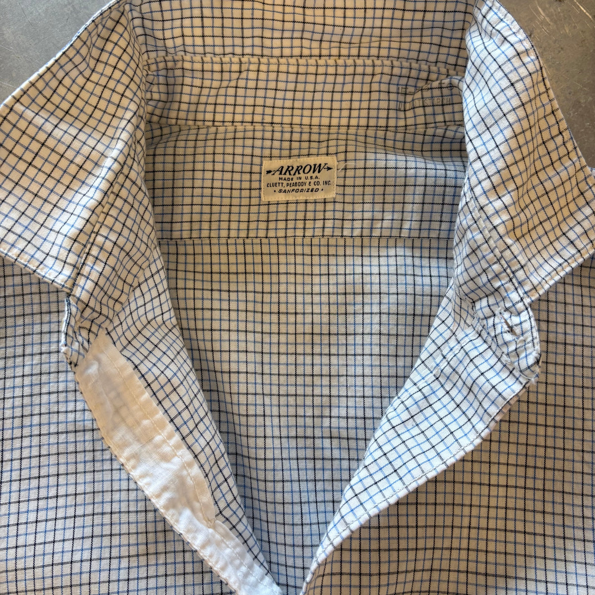~60's Arrow tattersall dress shirt (size 15-33)
