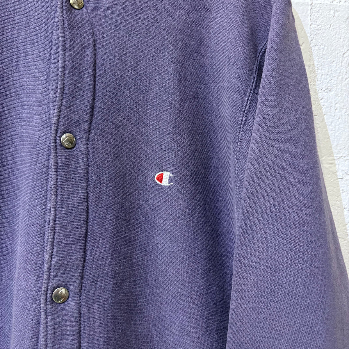 90's Champion Reverse Weave Snap Cardigan "script embroidery" (Size XL)