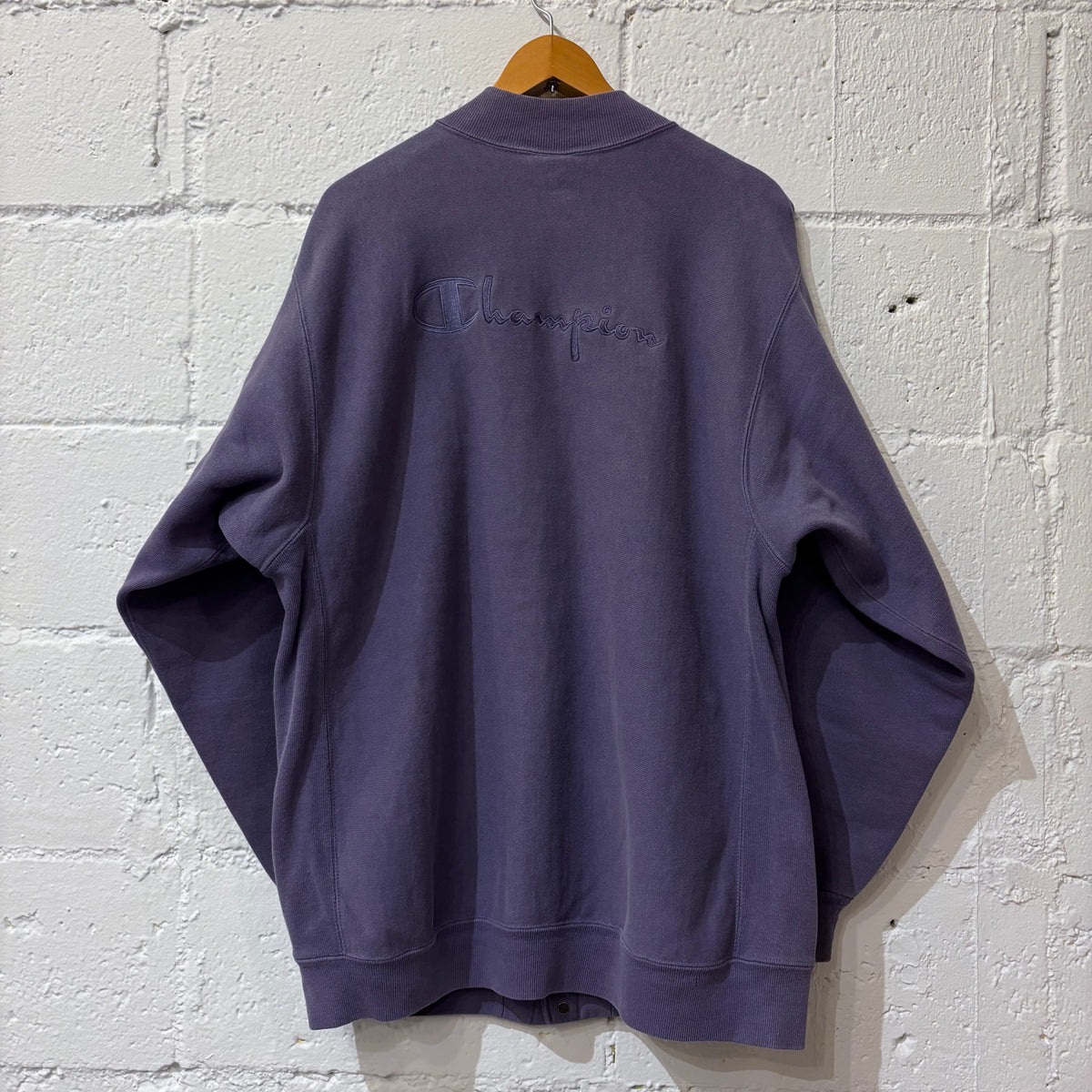 90's Champion Reverse Weave Snap Cardigan "script embroidery" (Size XL)