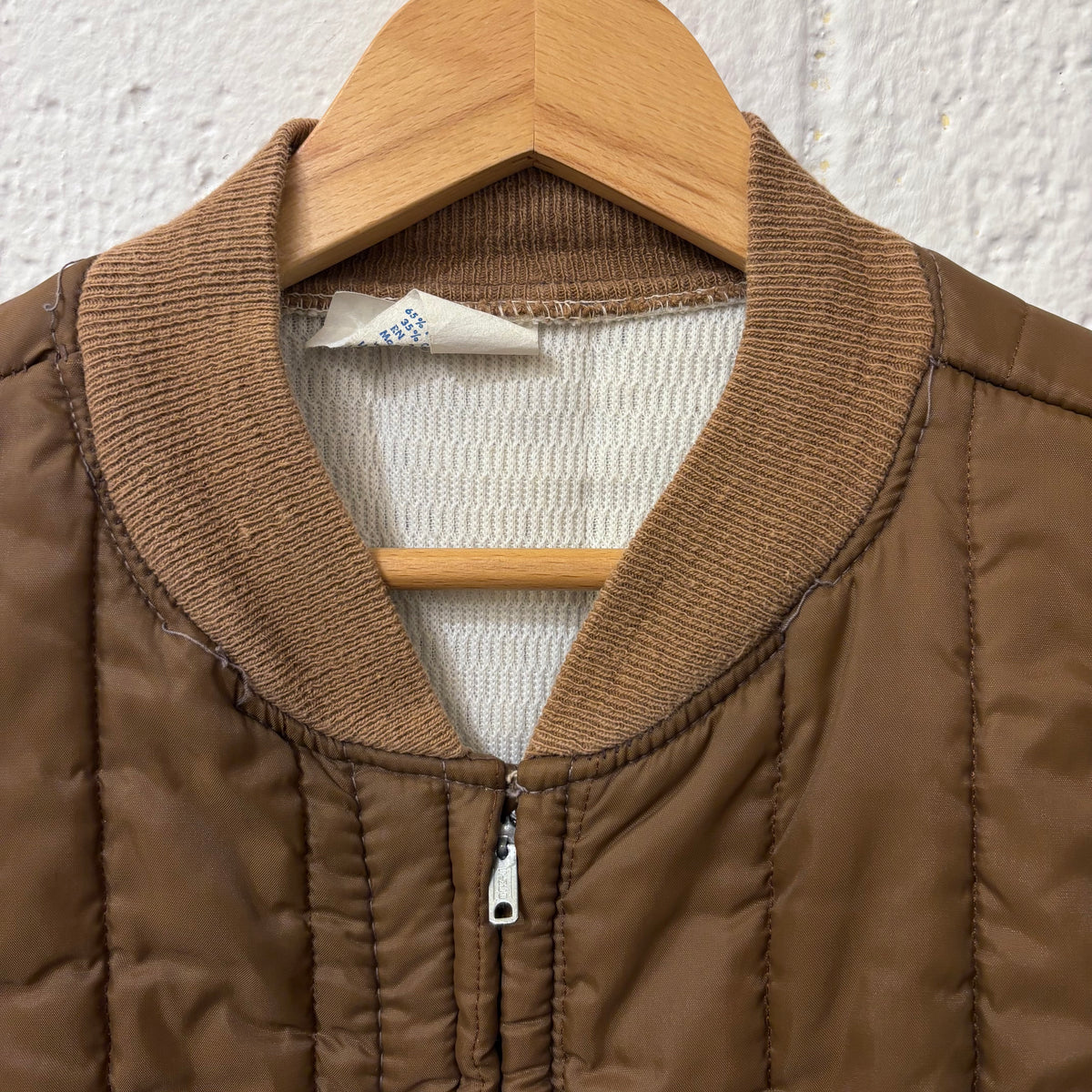 70's nylon quilting work jacket (size L mint condition)