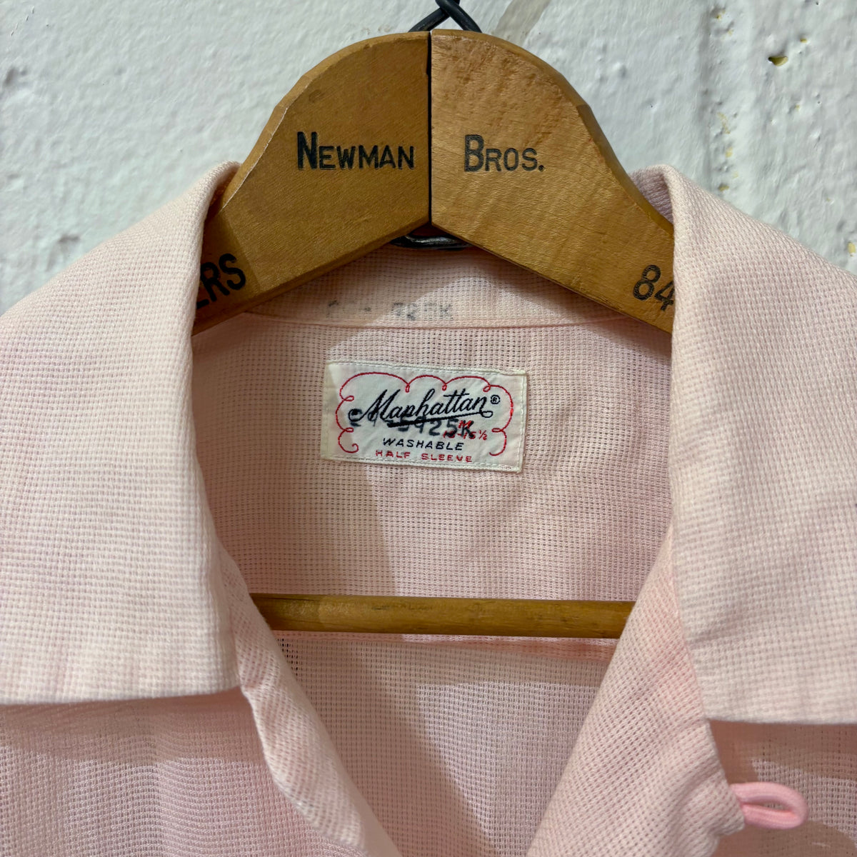 50's Manhattan  pink S/S shirt (size M never worn?)