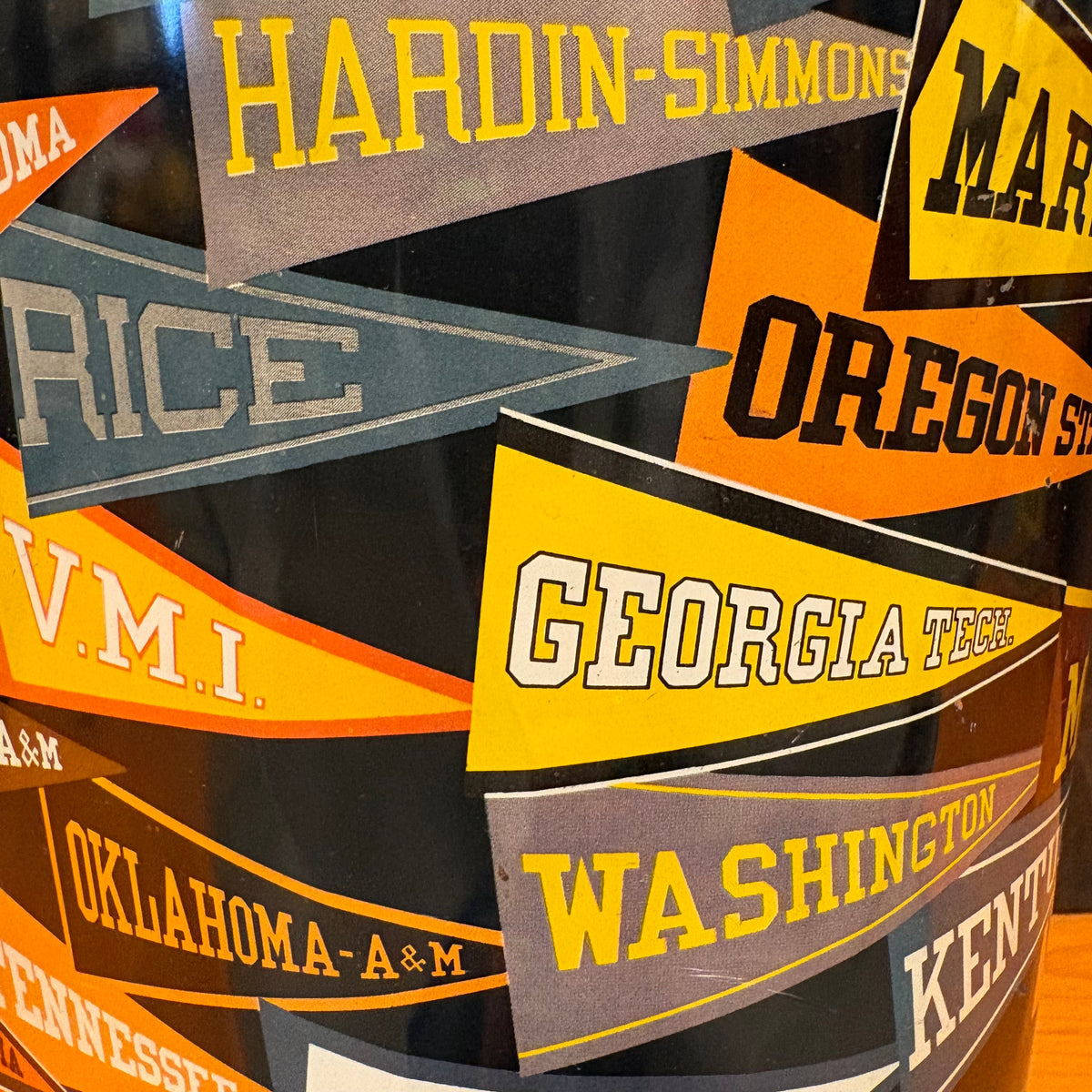 60's~ Harvell college penant trash can