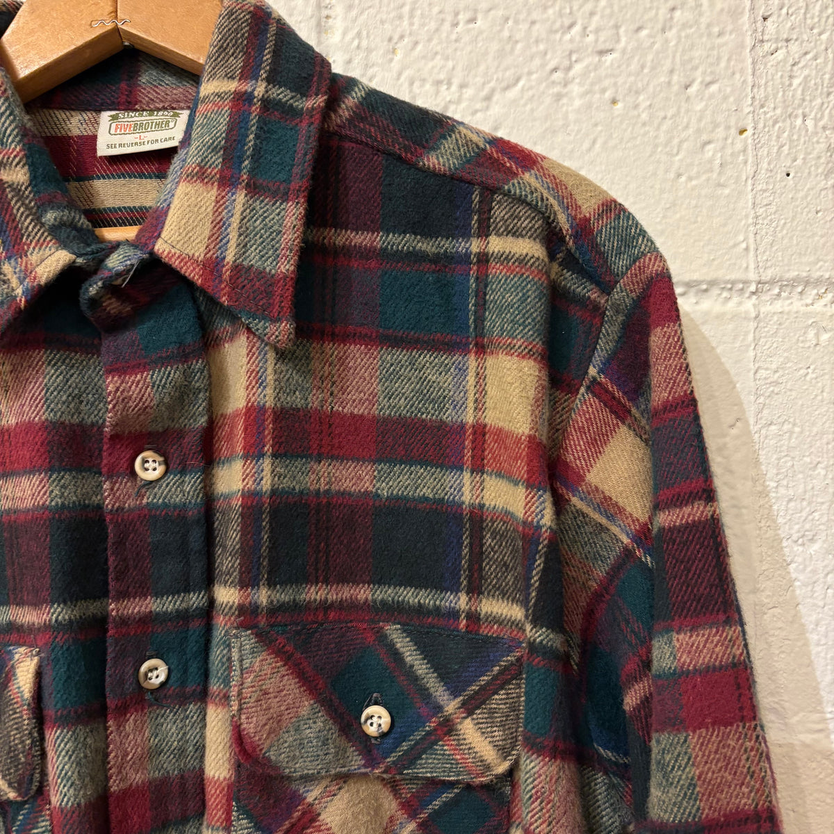 90's Five Brother cotton flannel shirt (never worn)