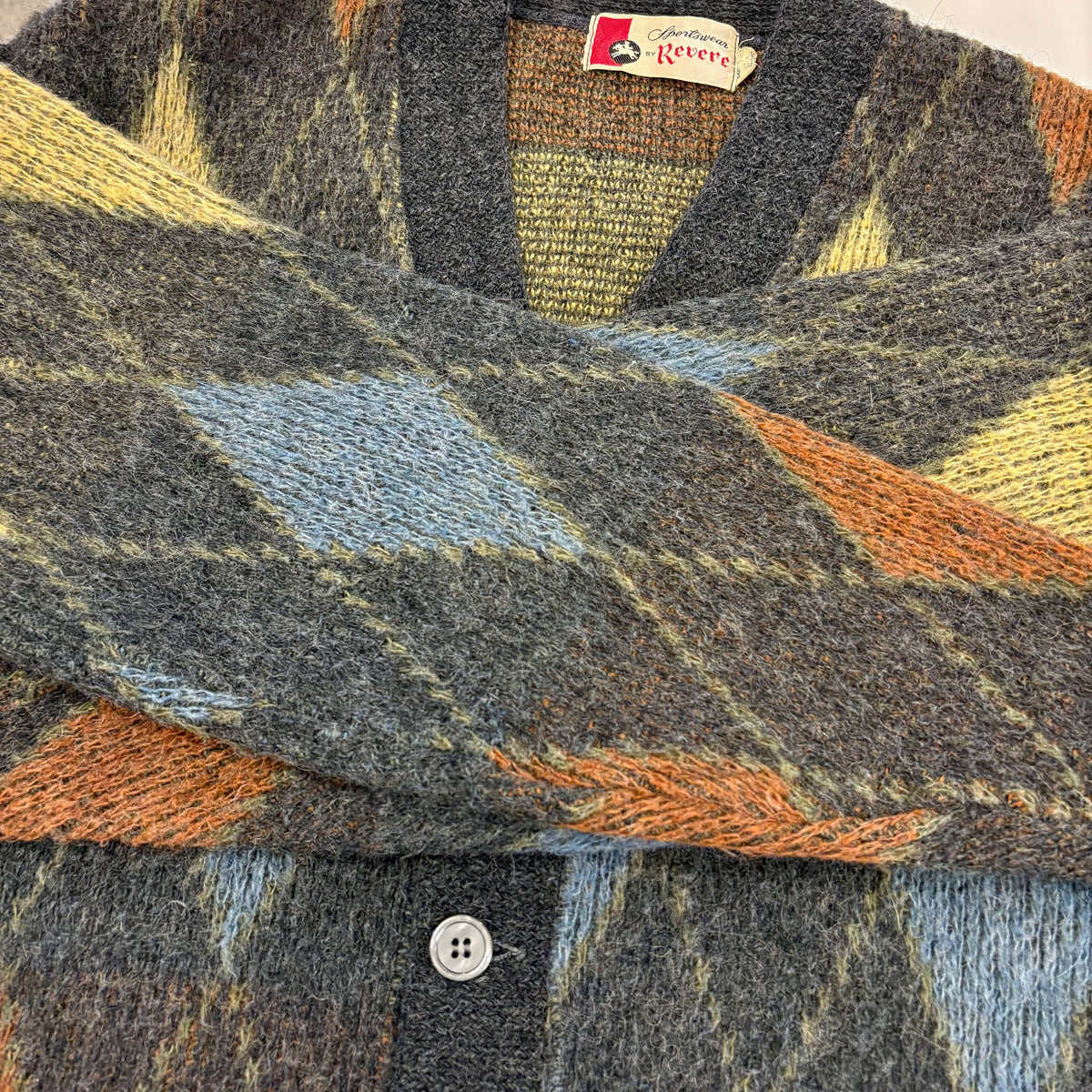 60's Revere mohair argyle cardigan