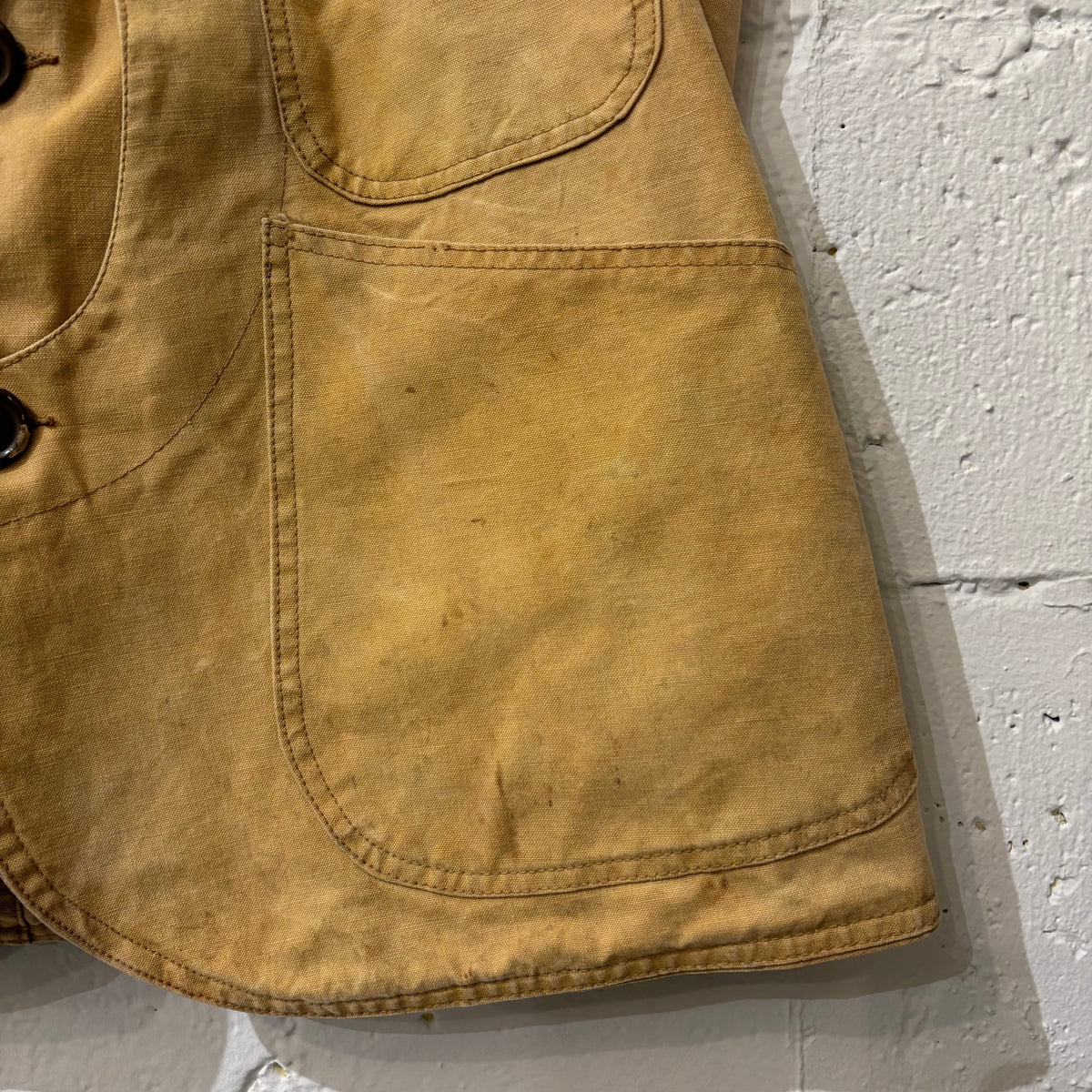 30's unknown canvas half moon vest