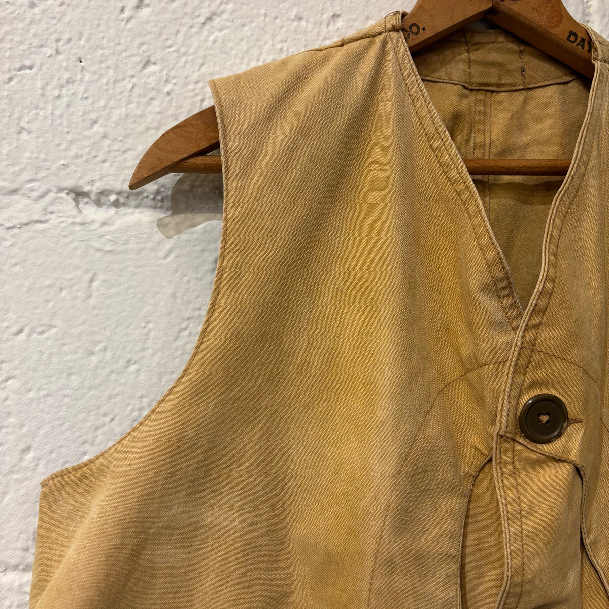 30's unknown canvas half moon vest