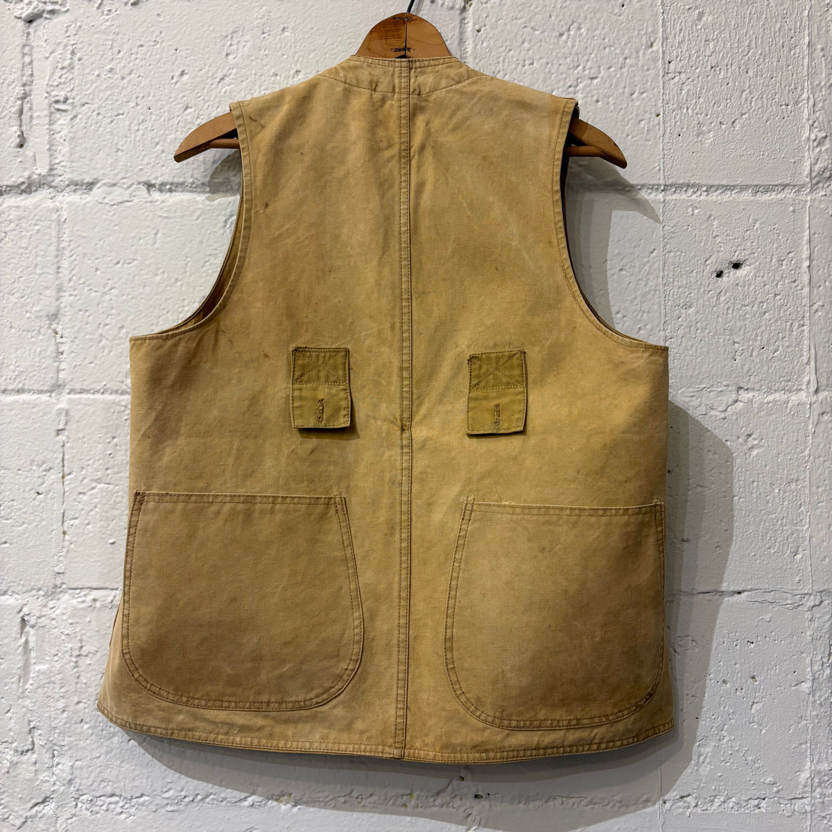 30's unknown canvas half moon vest