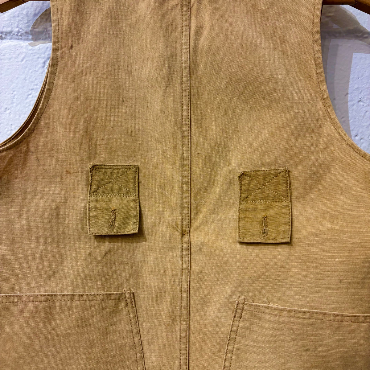 30's unknown canvas half moon vest