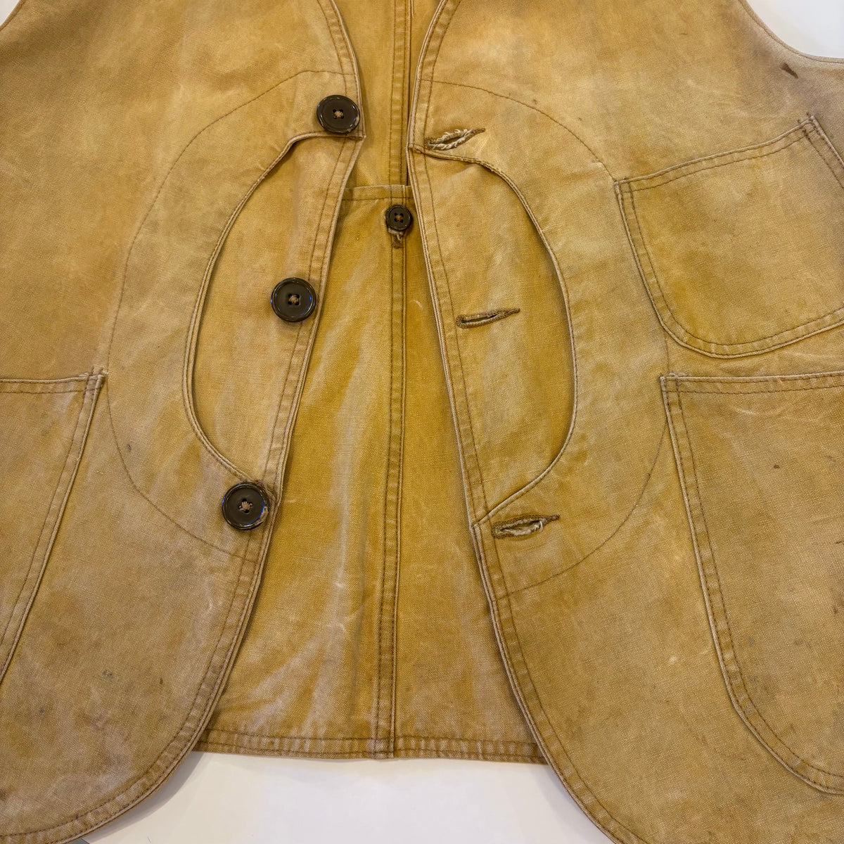 30's unknown canvas half moon vest