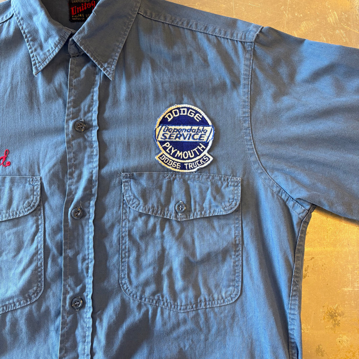 50's Unitog HBT work shirt w/ embroidery & patch