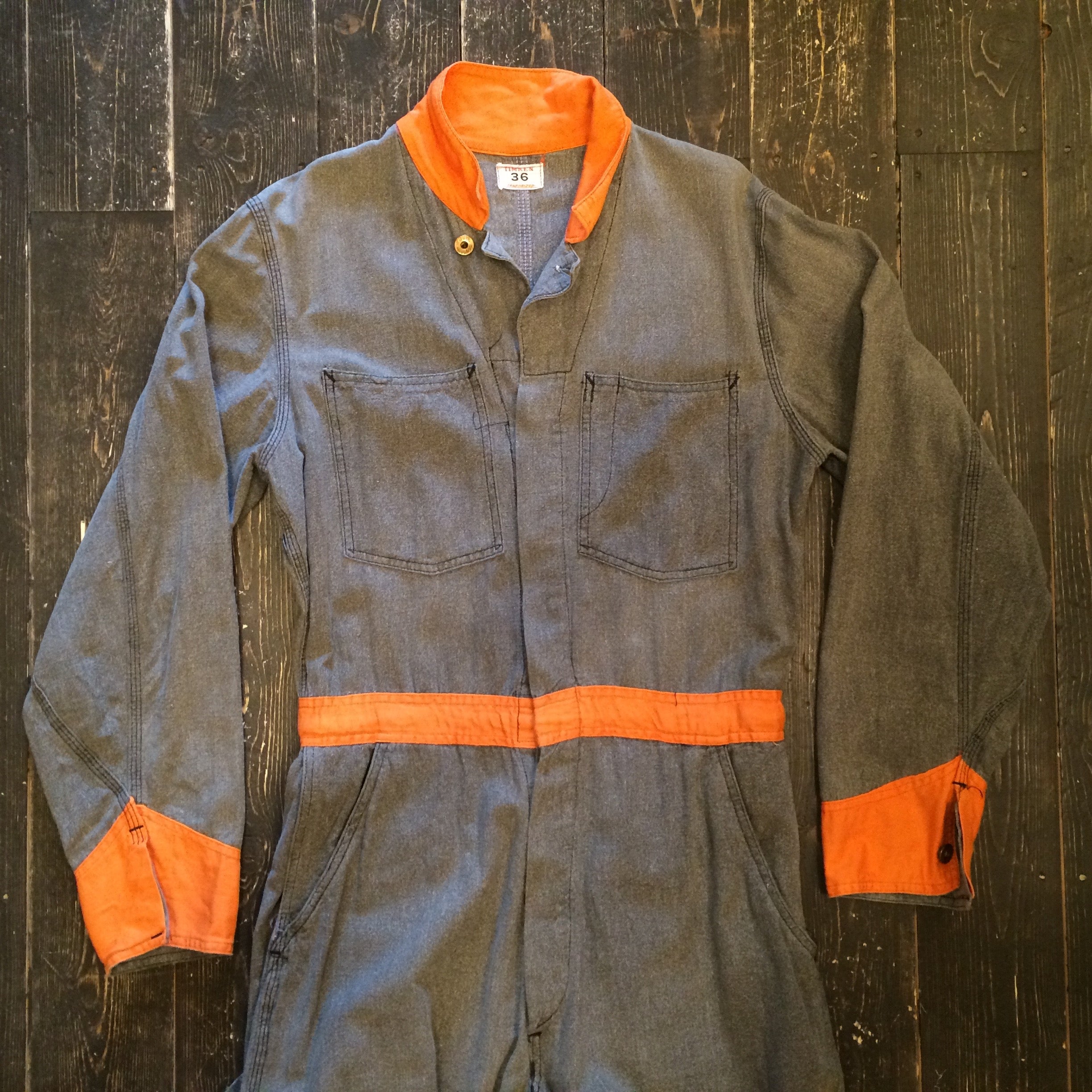 50's TIMKEN black chambray overall
