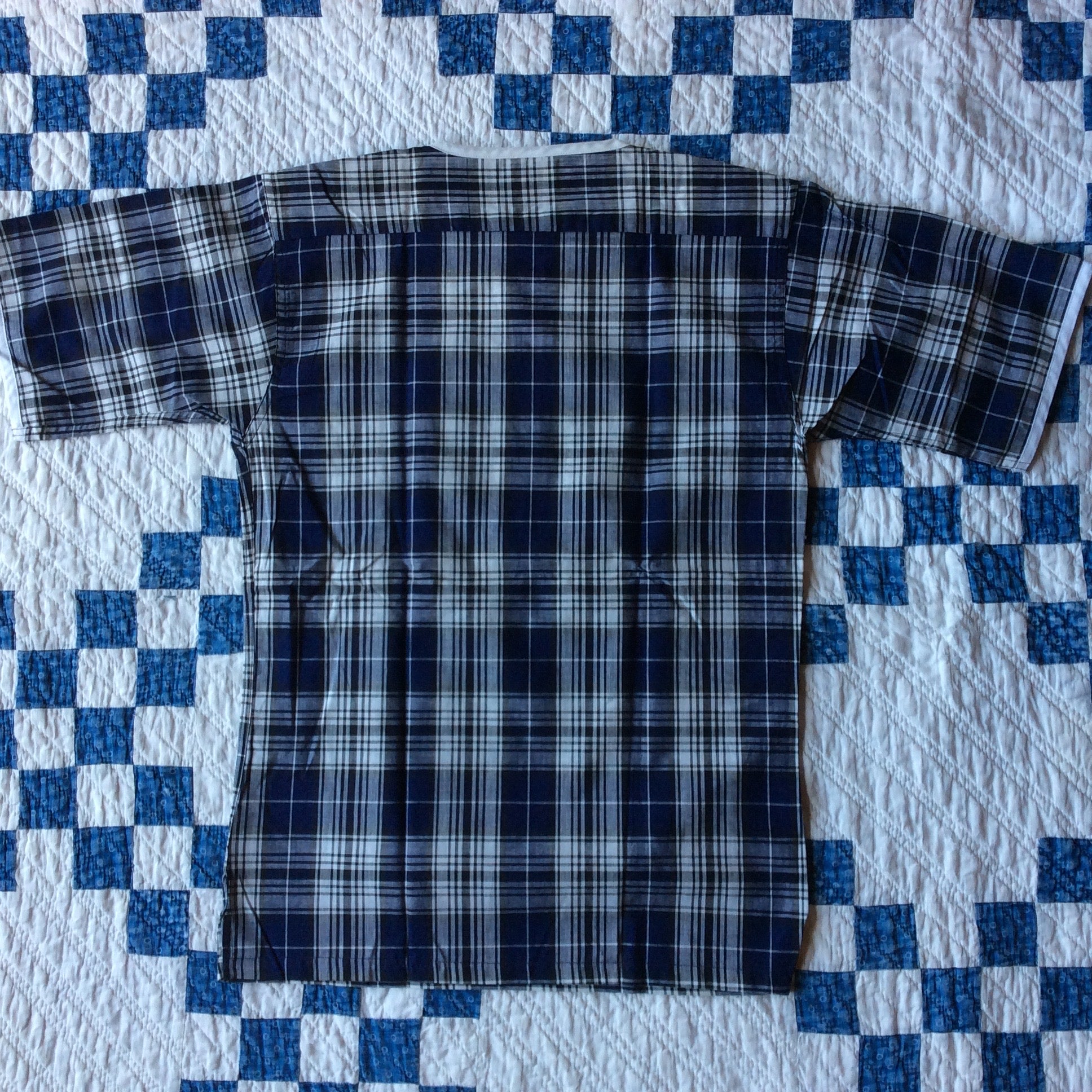NOS ~60's Kenwood henley-neck plaid shirt