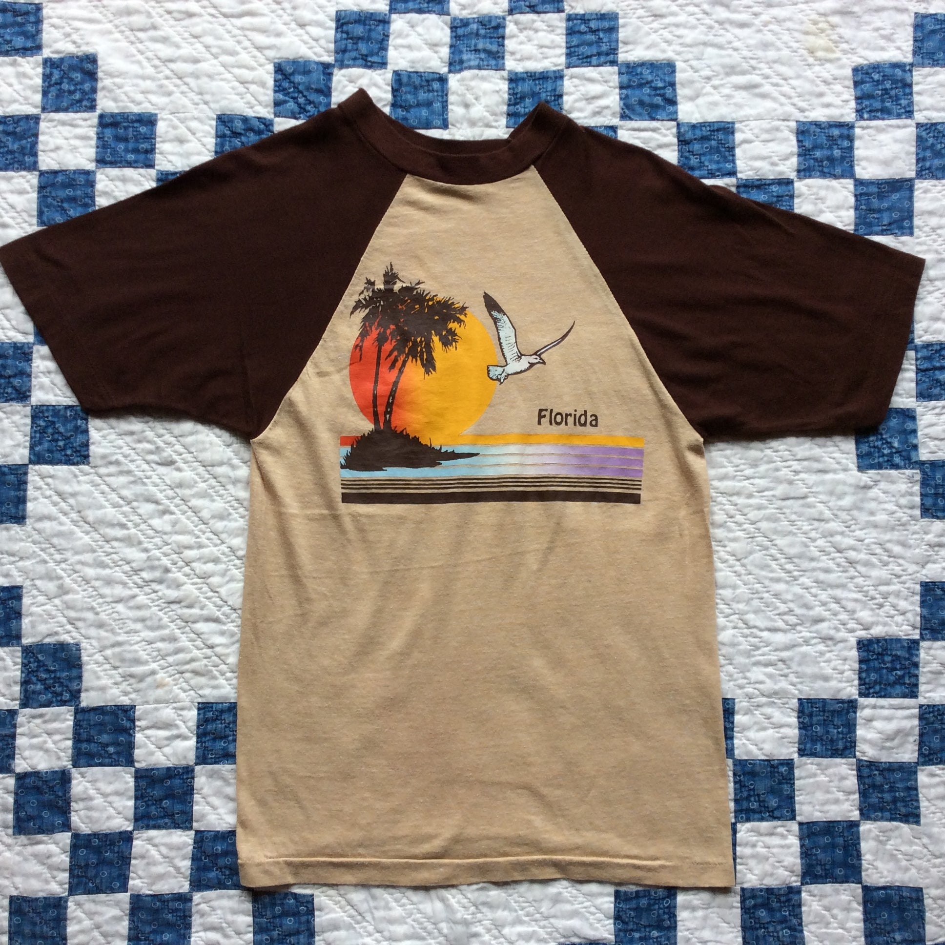 70's mayo SPRUCE raglan sleeve shirt "Florida"