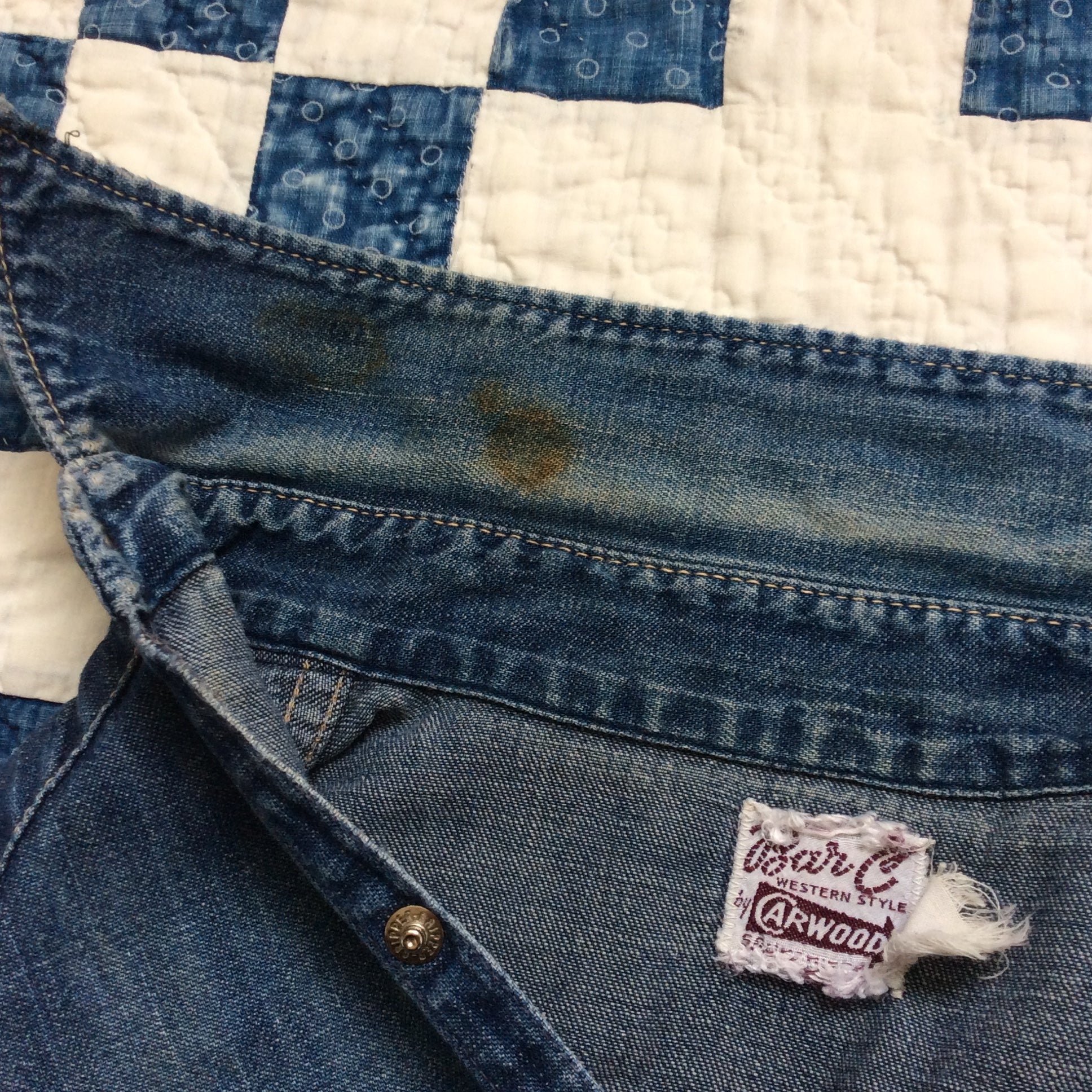 ~60's "Bar C" denim western shirt