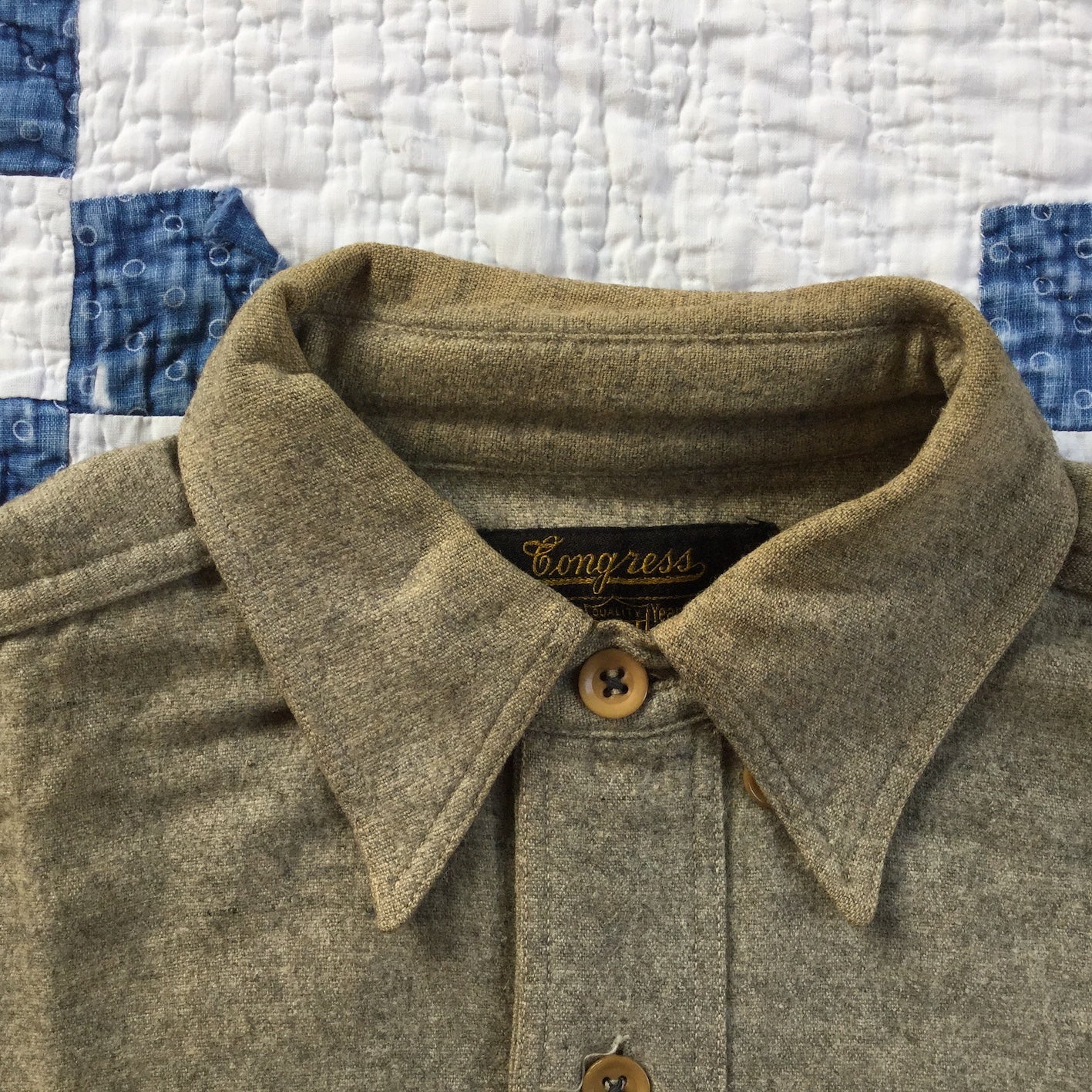 ~20's Congress wool B.D. work shirt